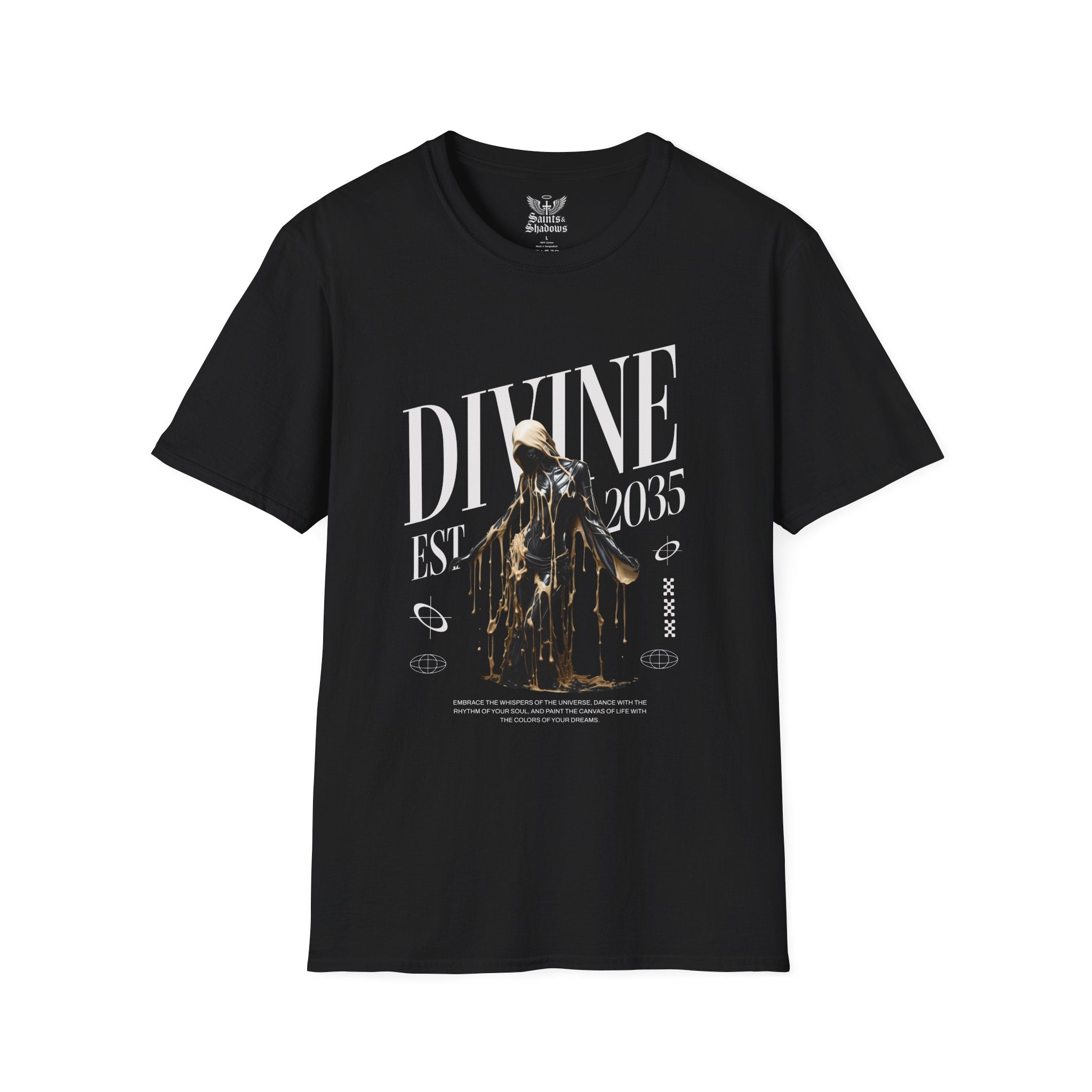 Saints and Shadows - Divine, Angelic Artwork Unisex Softstyle T-Shirt, Casual Wear