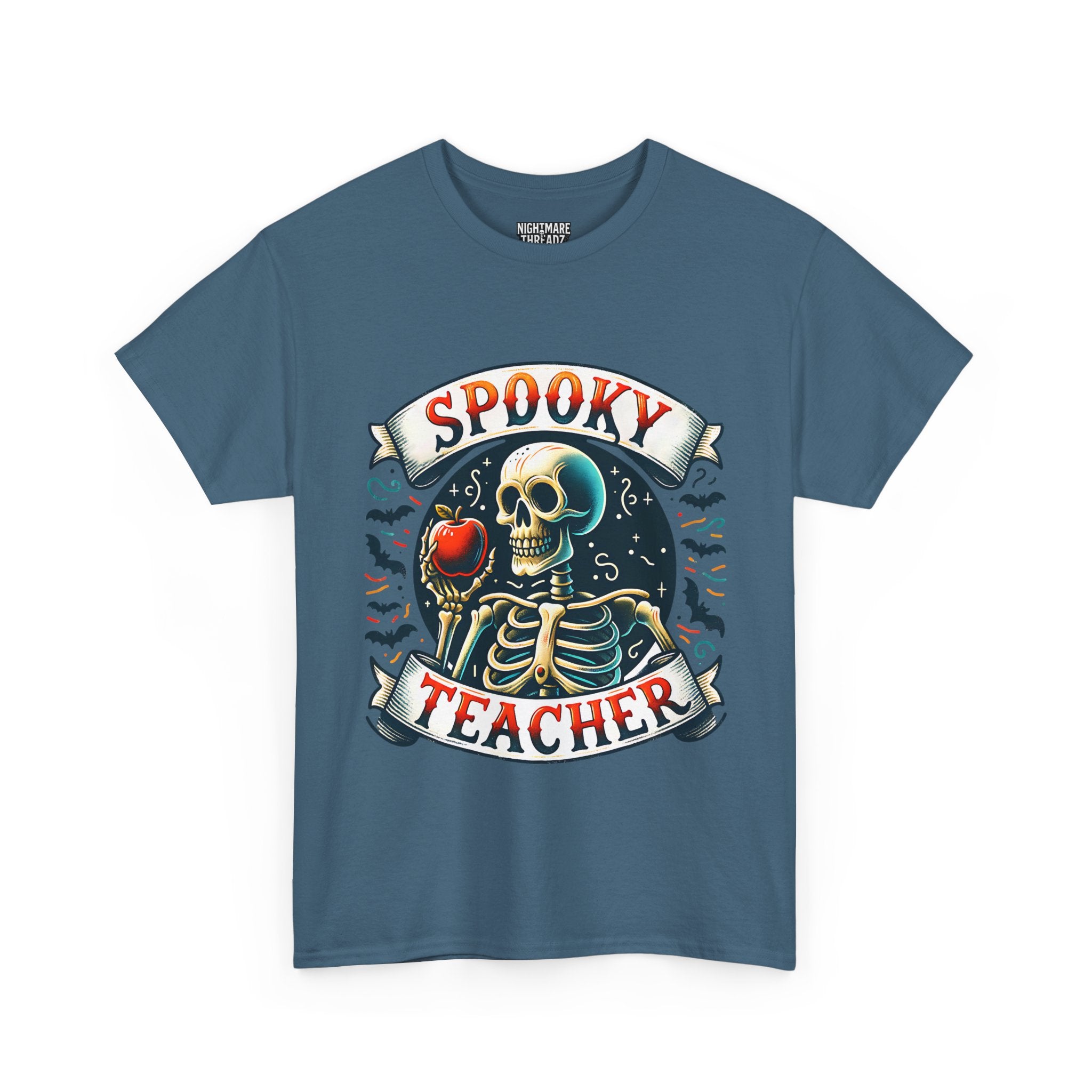 Spooky Teacher Tee, Halloween Shirt, Unisex Cotton T-Shirt, Funny Teacher Gift, Skeleton Design, Fall Apparel