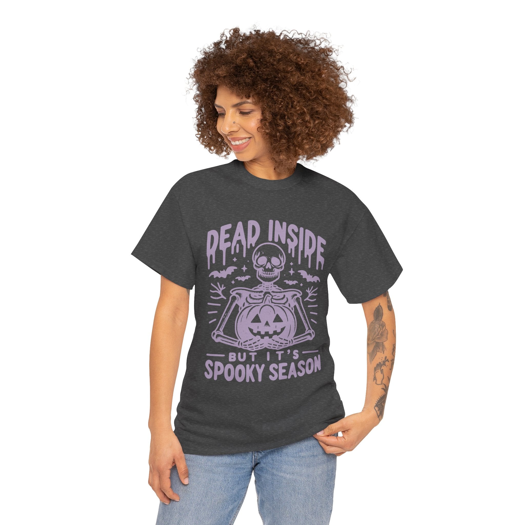 Spooky Season Dead Inside Unisex Tee, Halloween Shirt, Graphic Tee, Fall Apparel, Ghostly Vibes, Comfy Everyday Wear