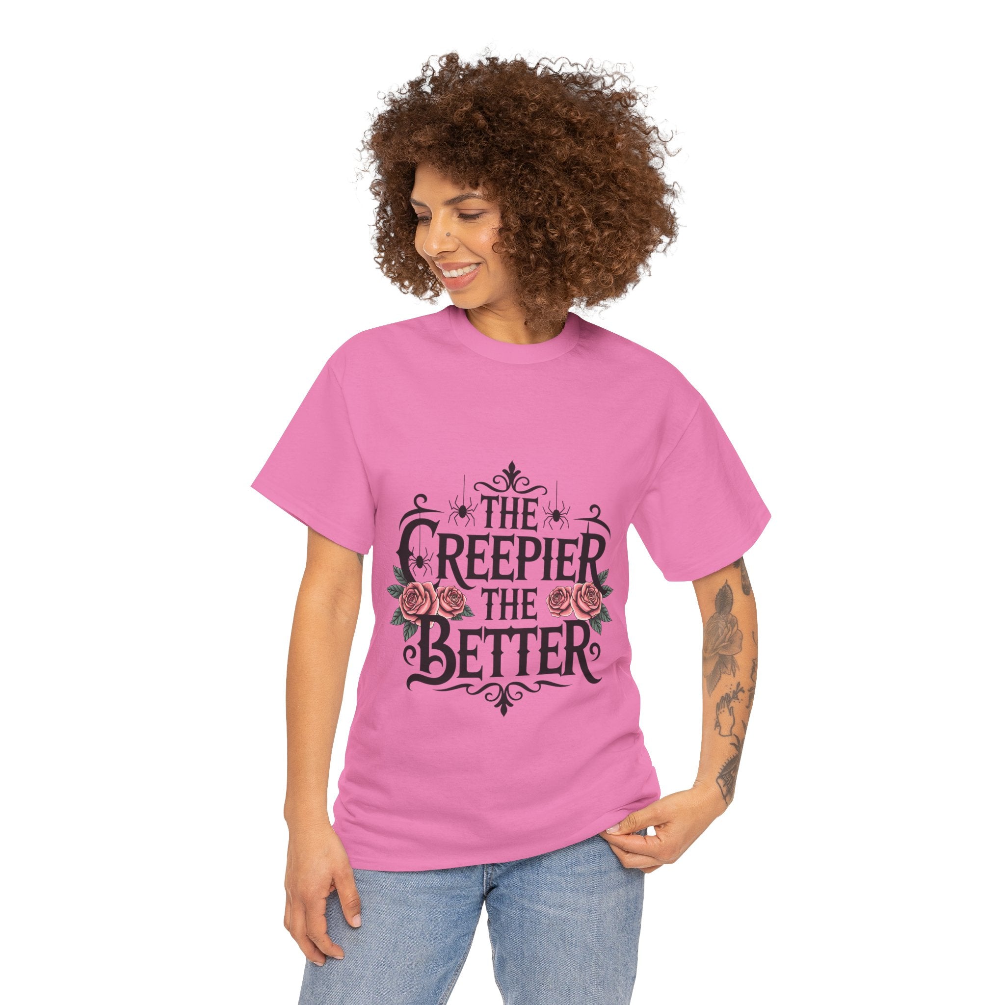 The Creepier the Better Tee, Perfect for Halloween, Casual Wear, Gift for Friends, Vintage Style, Unique Graphic T-Shirt
