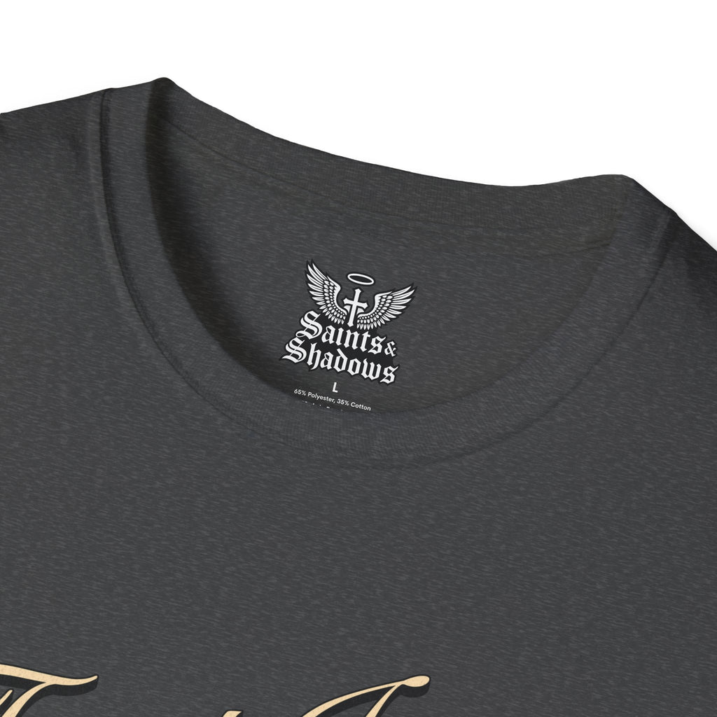 Saints and Shadows - Trust Issue, Angelic Artwork Unisex Softstyle T-Shirt, Casual Wear