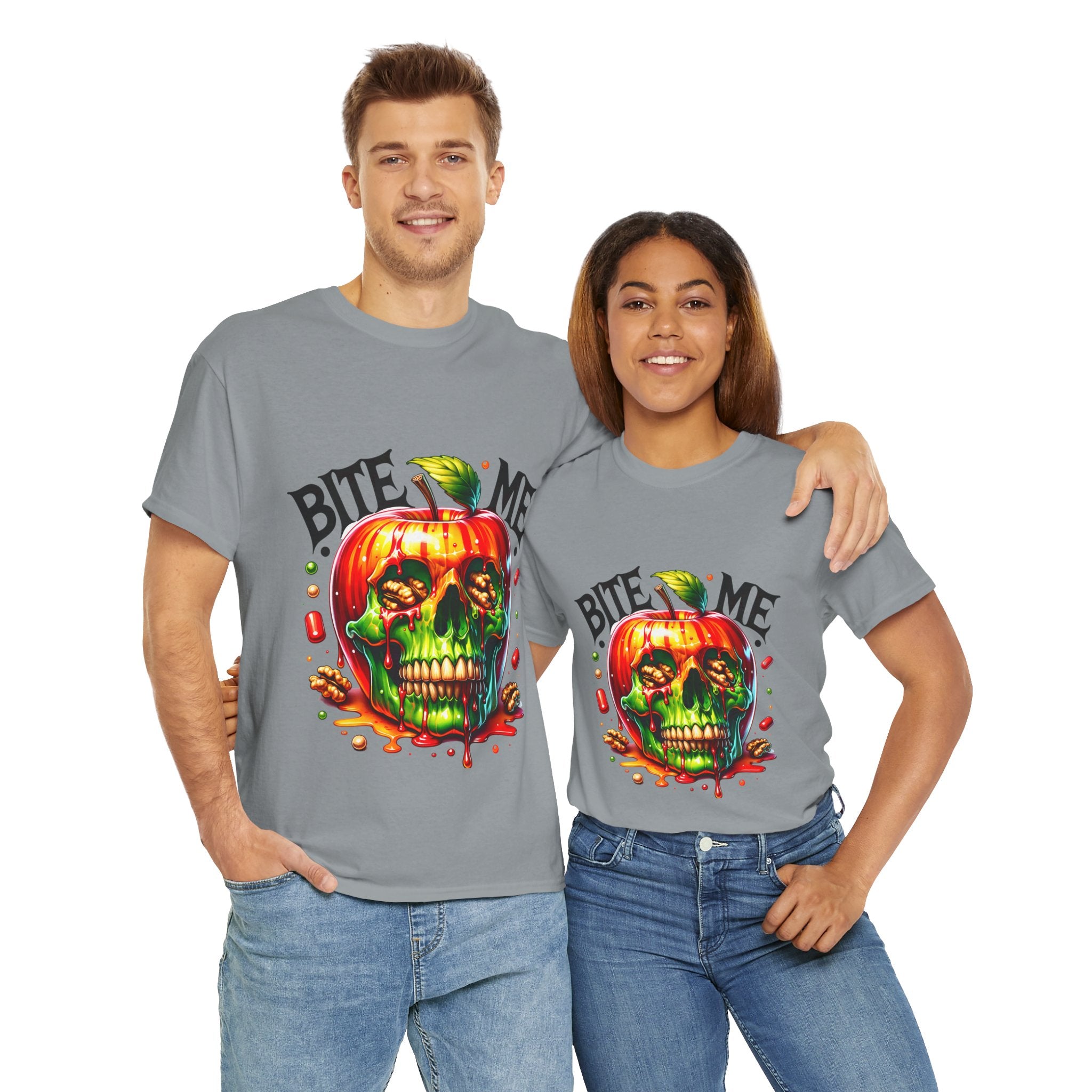 Bite Me Skull T-Shirt, Fun Graphic Tee, Halloween Costume Top, Trendy Casual Wear, Unique Gift Idea for Friends