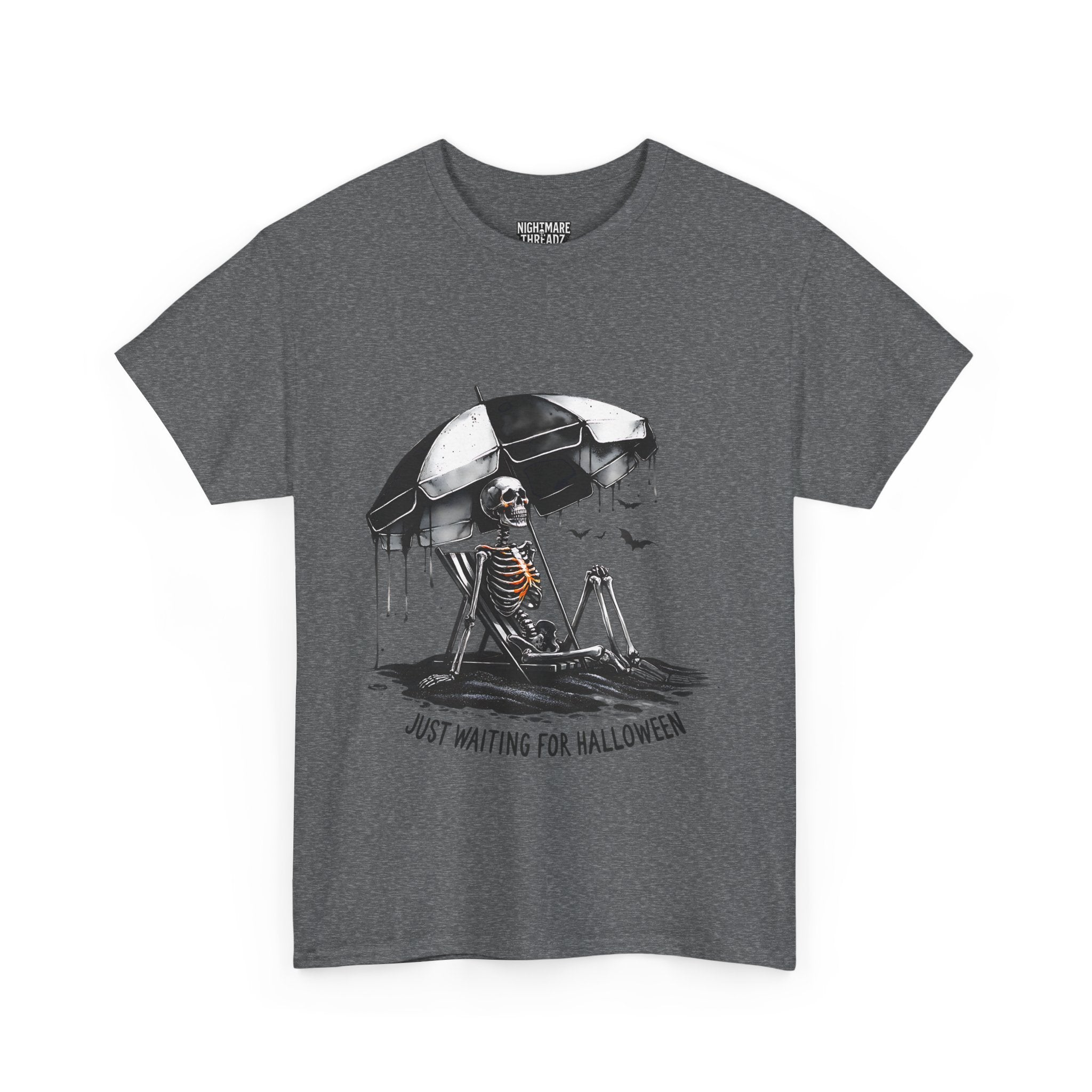 Just Waiting for Halloween, Heavy, Unisex Graphic Shirt, Birthday Gift, Casual Wear, Vintage Style, Floral Design T-shirt
