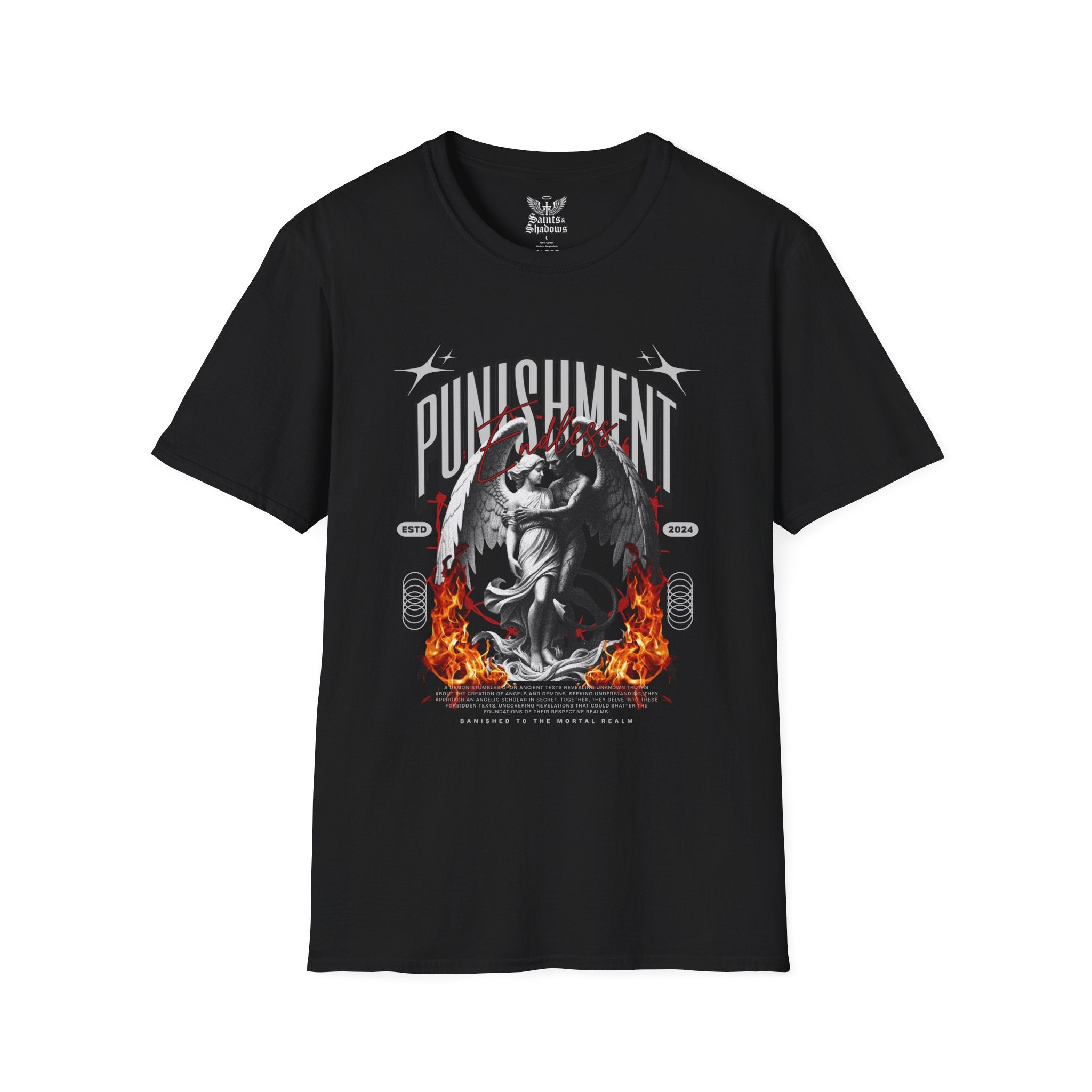 Saints and Shadows - Punishment, Angelic Artwork Unisex Softstyle T-Shirt, Casual Wear