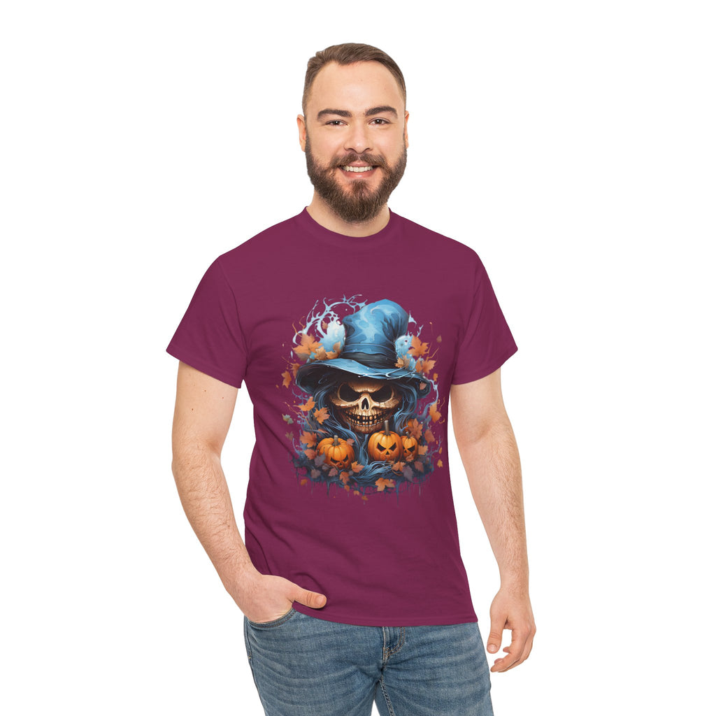 Skull Witch Unhappy Halloween Tee - Halloween Shirt, Spooky Tee, Pumpkin Shirt, Fall Apparel, Costume Top