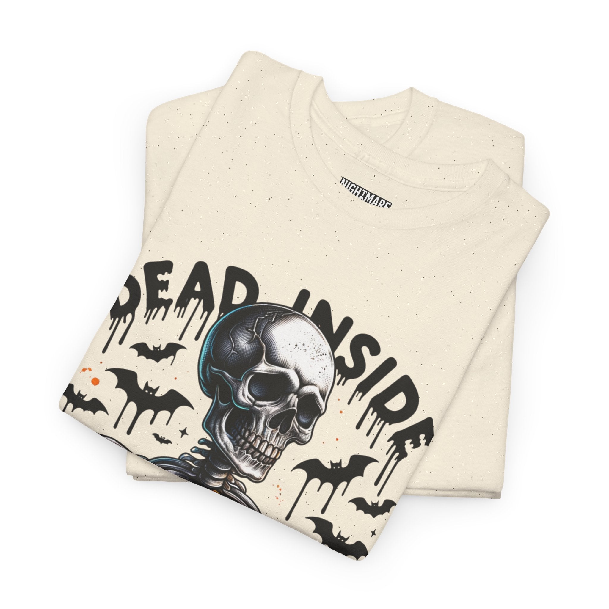 Dead Inside, Spooky Season Tee, Unisex Heavy Cotton T-Shirt, Halloween Shirt, Fun Casual Wear, Graphic Tee, Gift for Halloween Lovers