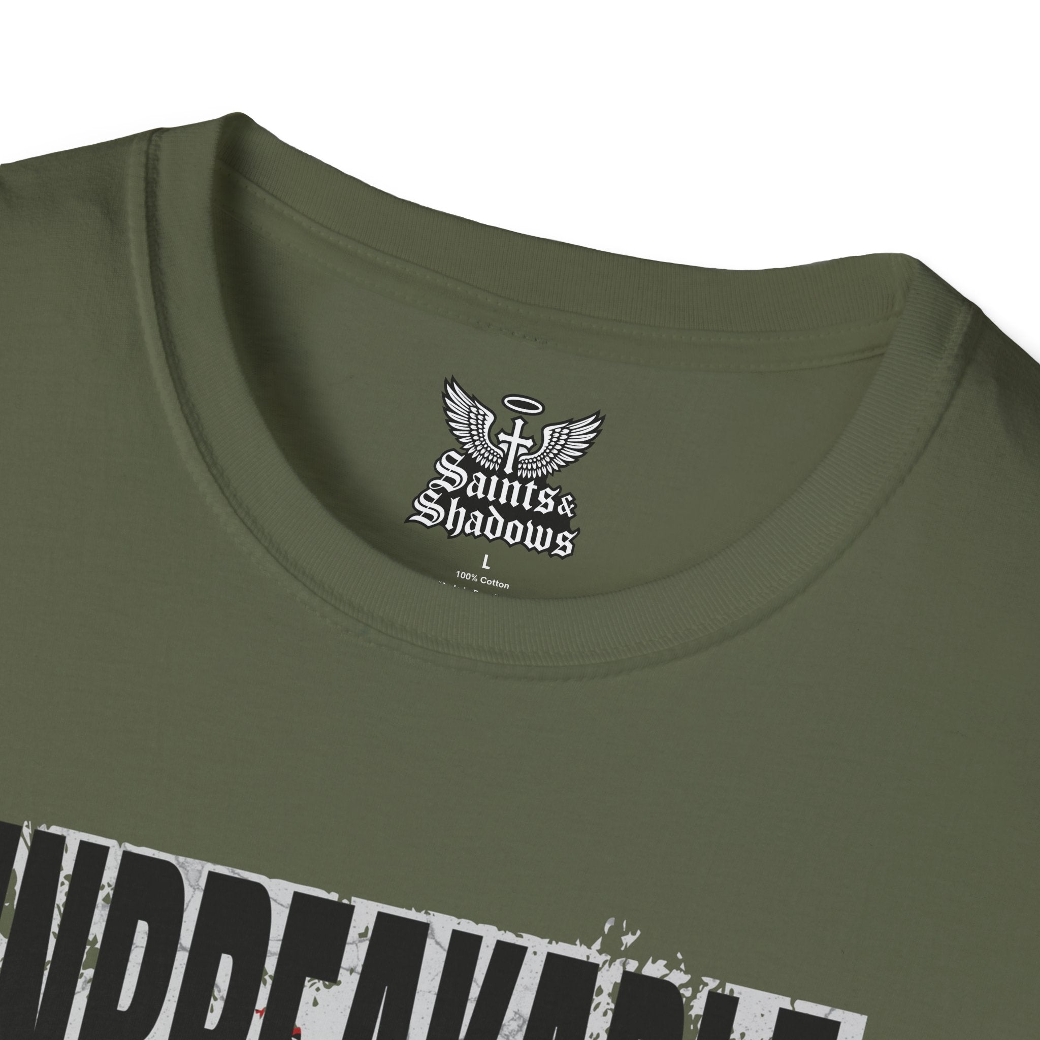 Saints and Shadows - Unbreakabe Strength, Angelic Artwork Unisex Softstyle T-Shirt, Casual Wear