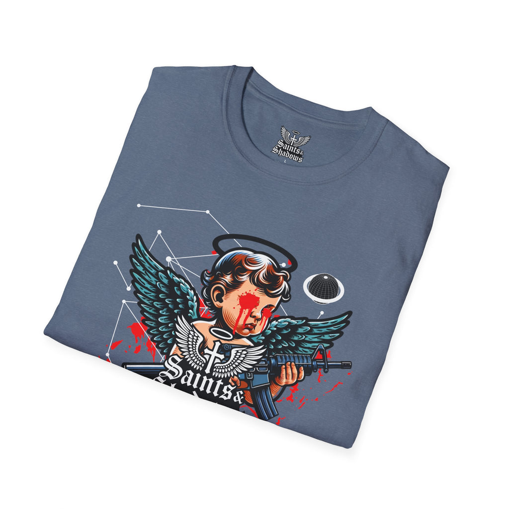 Saints and Shadows - Rebirth, Angelic Artwork Unisex Softstyle T-Shirt, Casual Wear
