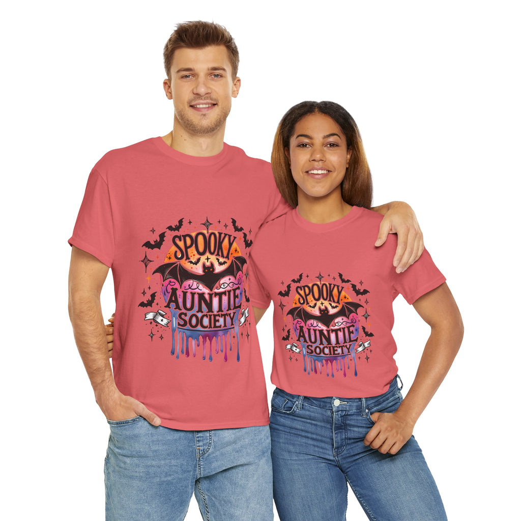 Spooky Auntie Society Tee, Ghost Lovers T-Shirt, Halloween Costume Shirt, Unisex Graphic Tee, Fun Family Gathering Apparel