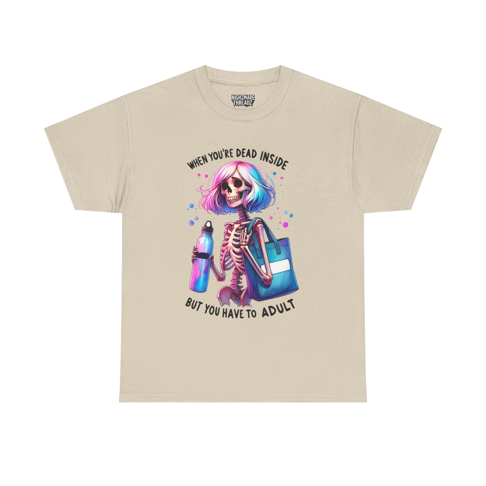 When you're dead onside, Whimsical Skeleton Tee, Funny Graphic Shirt, Perfect for Halloween, Unique Gift Idea, Casual Wear, Everyday Humor