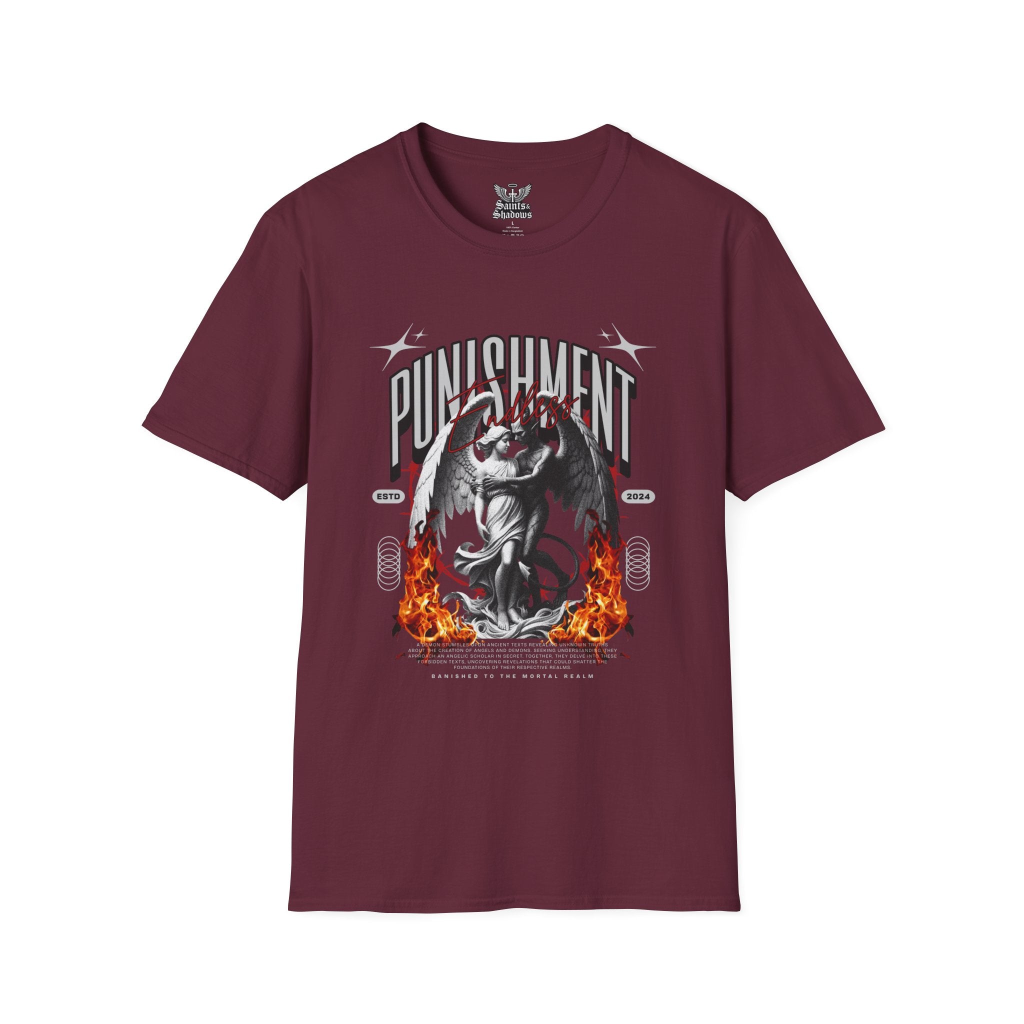 Saints and Shadows - Punishment, Angelic Artwork Unisex Softstyle T-Shirt, Casual Wear