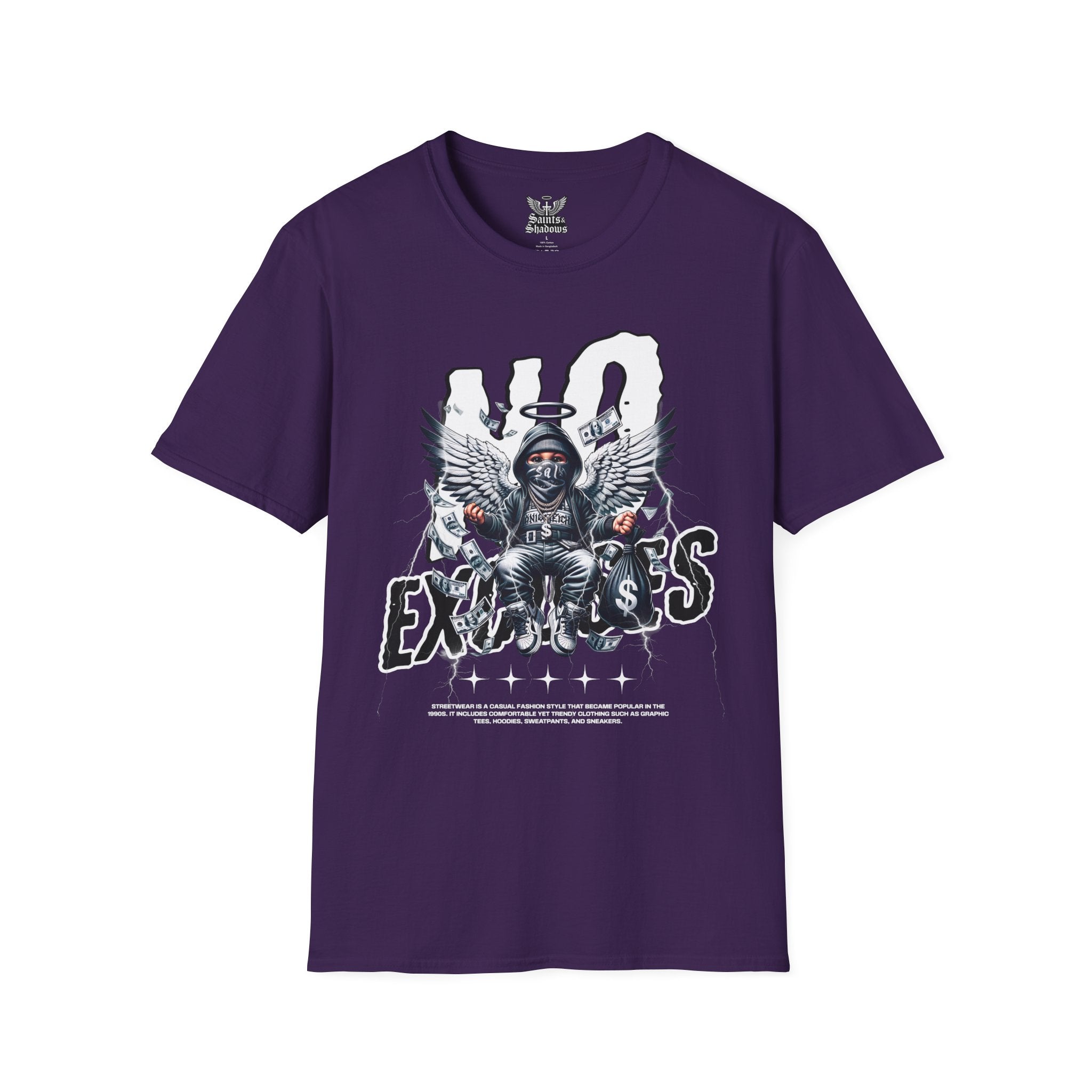 Saints and Shadows - No Exodus, Angelic Artwork Unisex Softstyle T-Shirt, Casual Wear