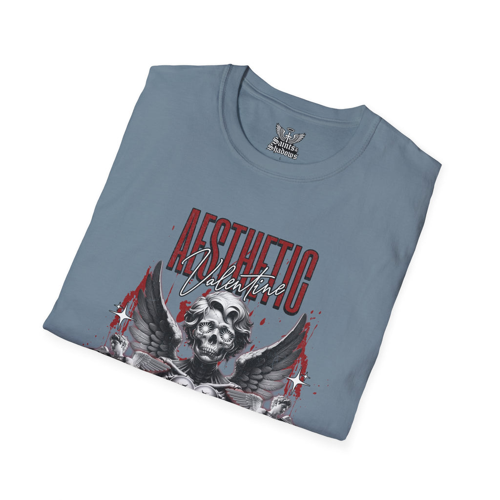 Saints and Shadows - Aesthetic Valentine, Angelic Artwork Unisex Softstyle T-Shirt, Casual Wear