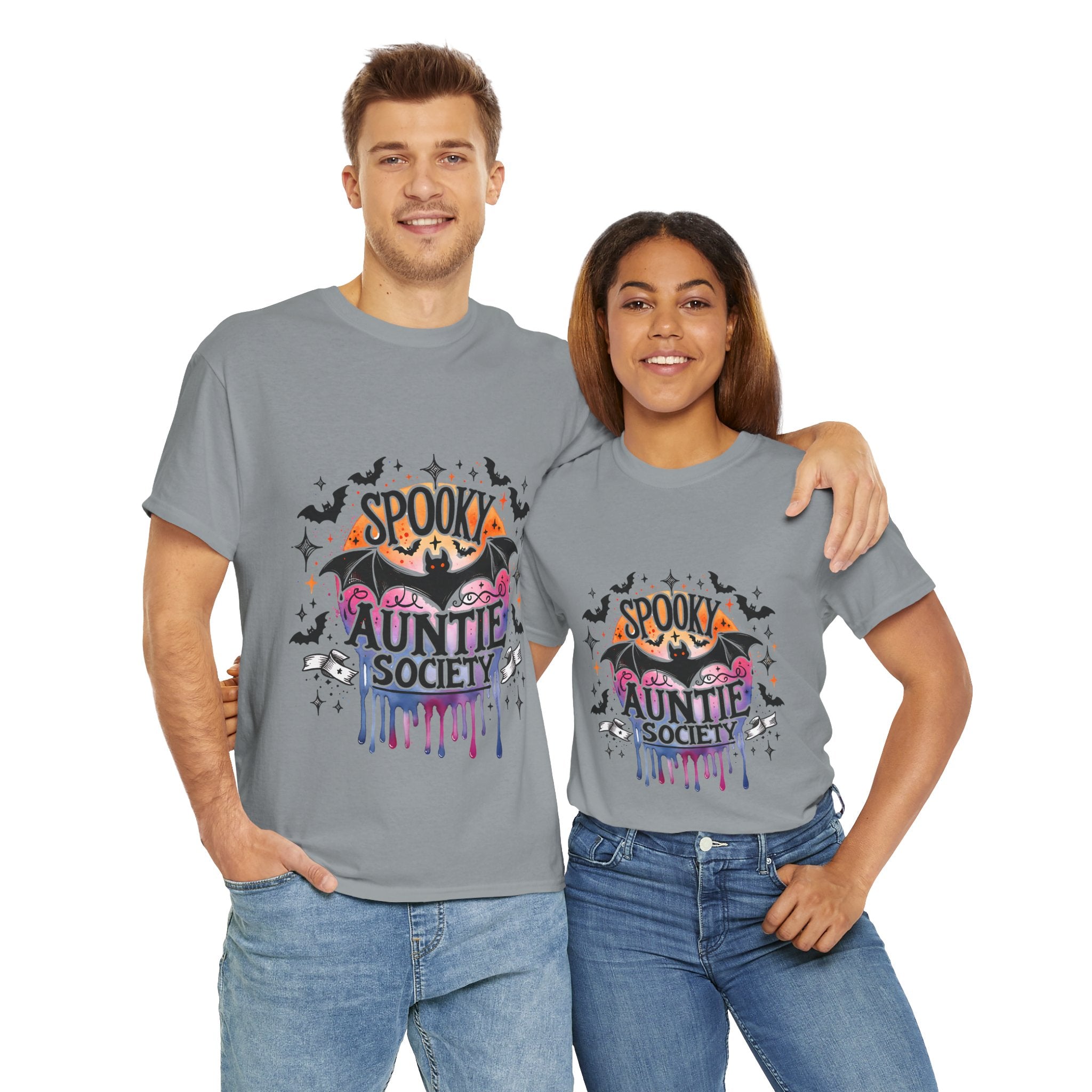 Spooky Auntie Society Tee, Ghost Lovers T-Shirt, Halloween Costume Shirt, Unisex Graphic Tee, Fun Family Gathering Apparel