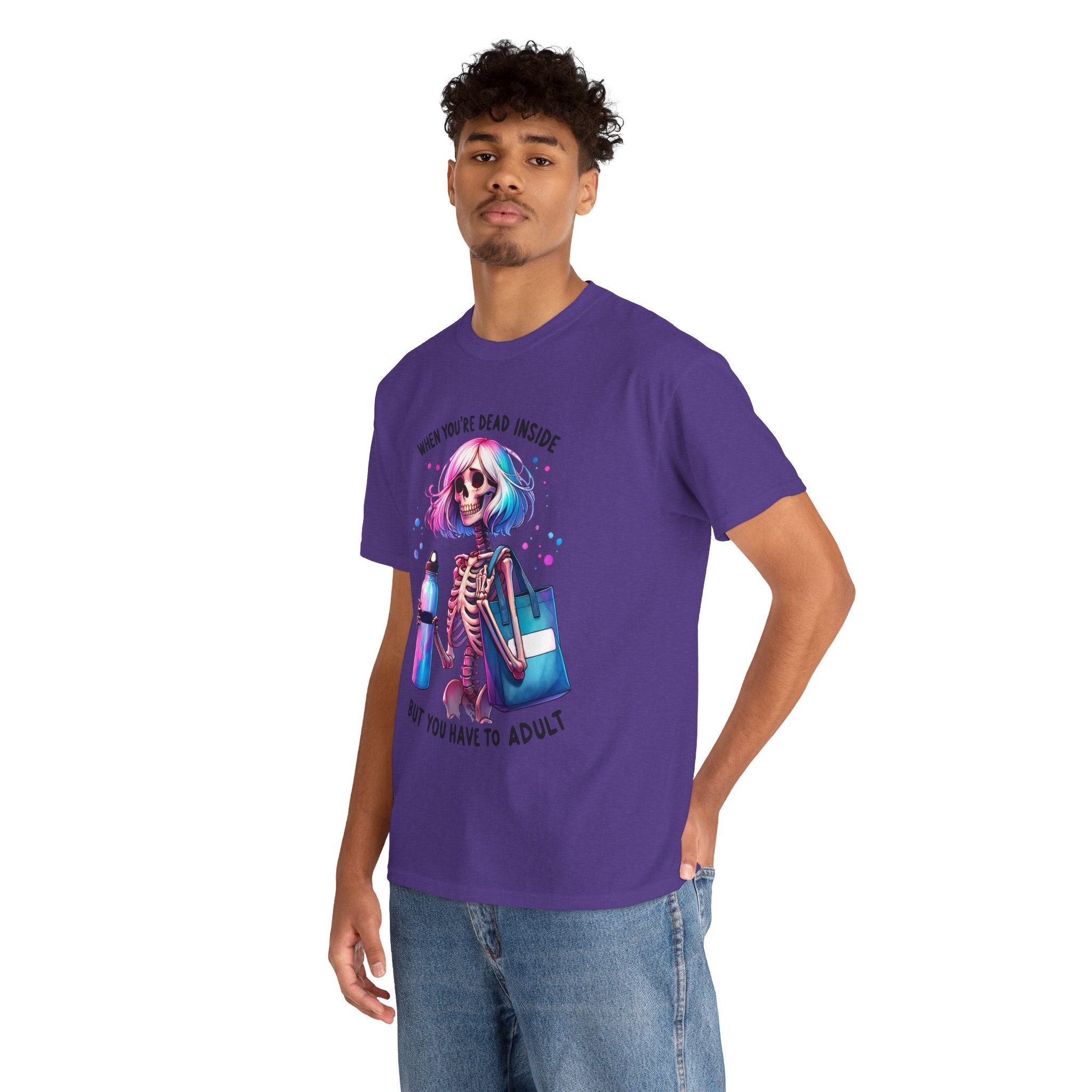 When you're dead onside, Whimsical Skeleton Tee, Funny Graphic Shirt, Perfect for Halloween, Unique Gift Idea, Casual Wear, Everyday Humor