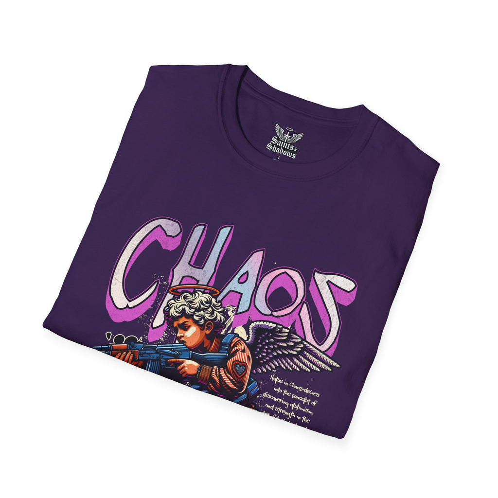 Saints and Shadows - Chaos, Angelic Artwork Unisex Softstyle T-Shirt, Casual Wear