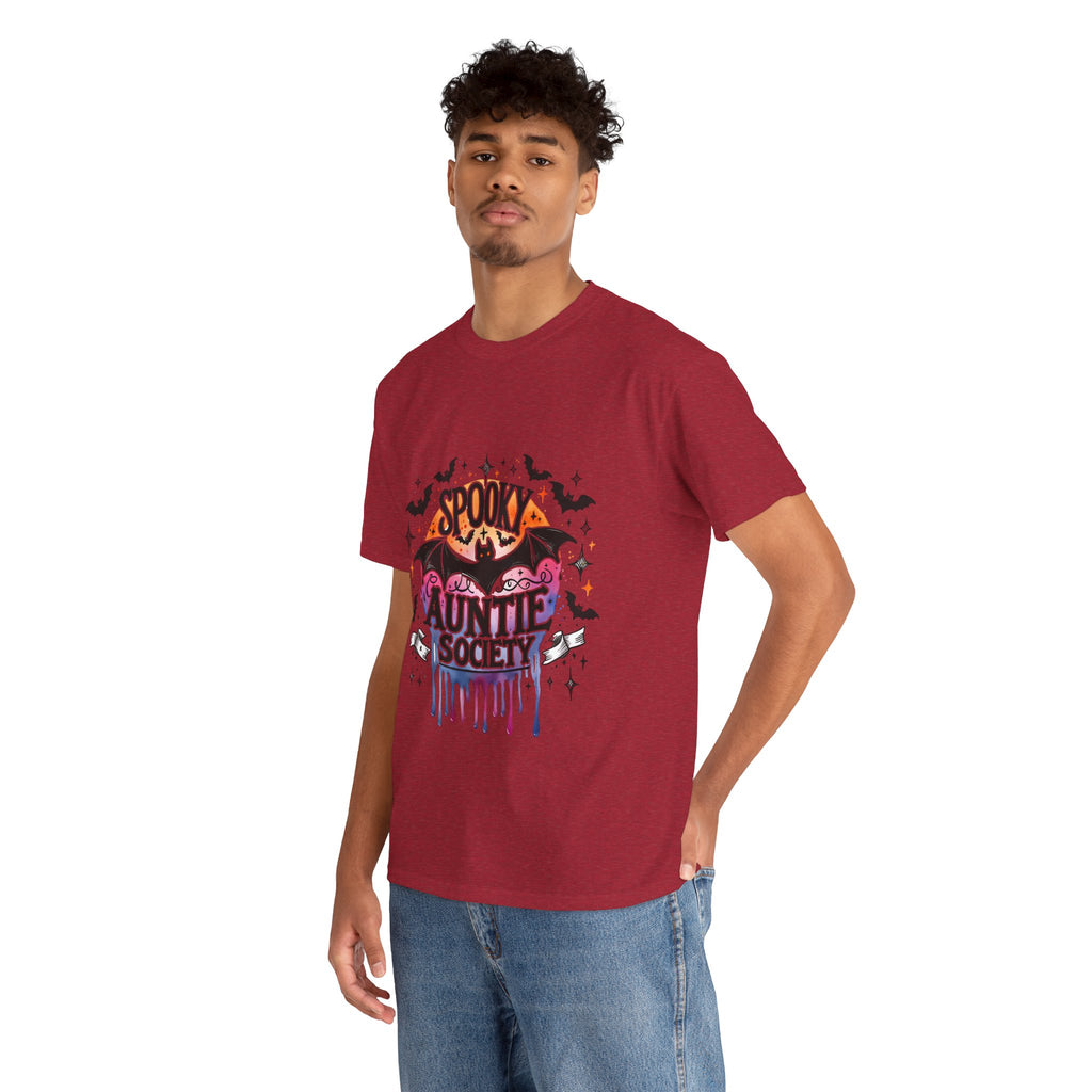 Spooky Auntie Society Tee, Ghost Lovers T-Shirt, Halloween Costume Shirt, Unisex Graphic Tee, Fun Family Gathering Apparel