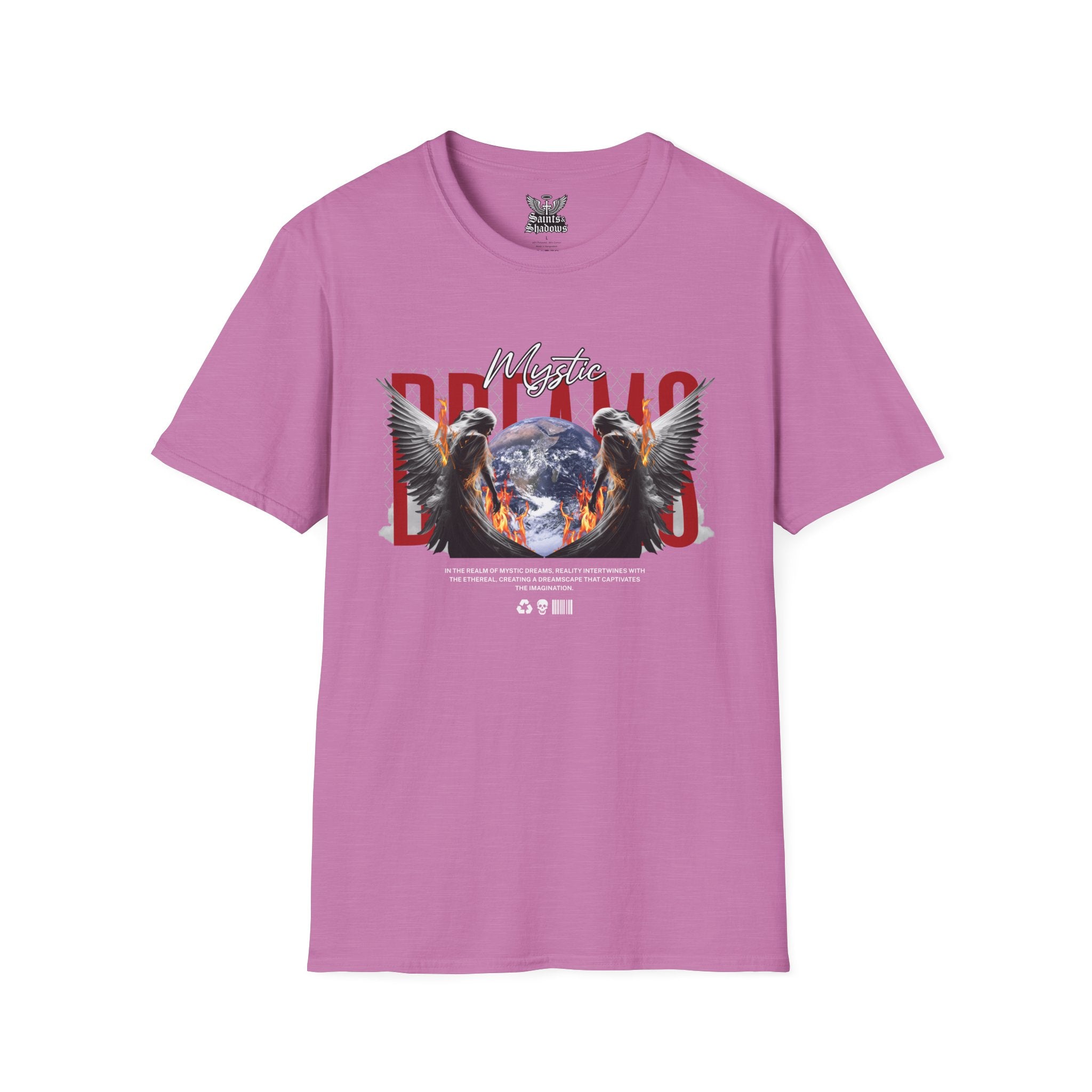 Saints and Shadows - Mystic Wings, Angelic Artwork Unisex Softstyle T-Shirt, Casual Wear