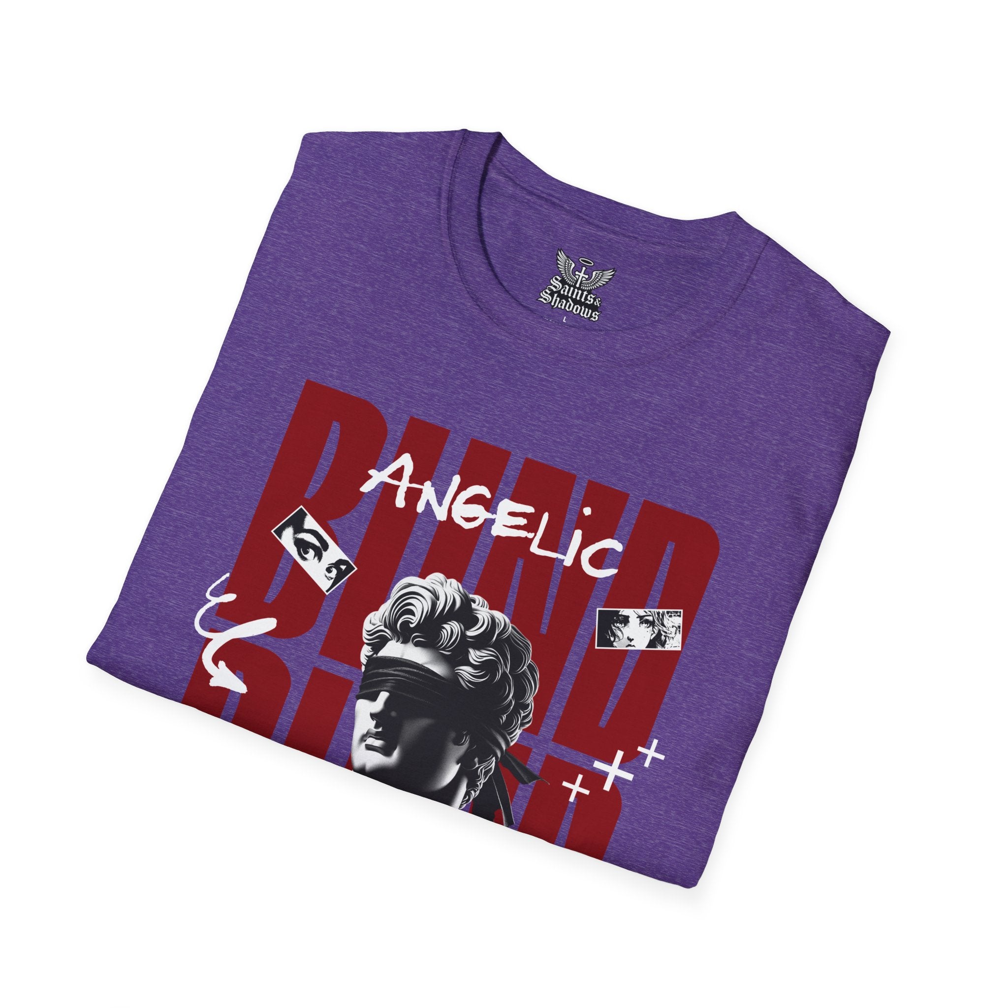 Saints and Shadows - Blind, Angelic Artwork Unisex Softstyle T-Shirt, Casual Wear