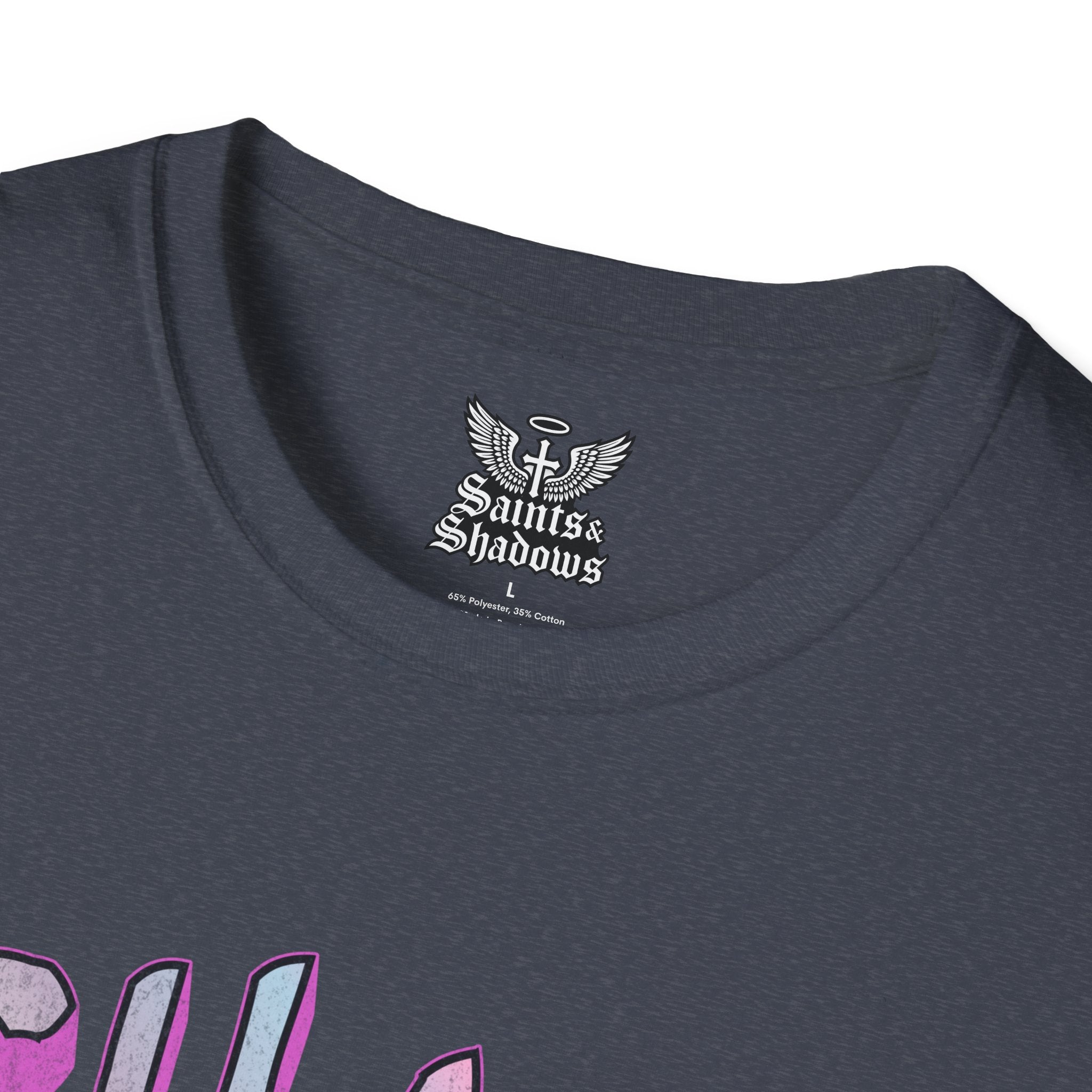 Saints and Shadows - Chaos, Angelic Artwork Unisex Softstyle T-Shirt, Casual Wear