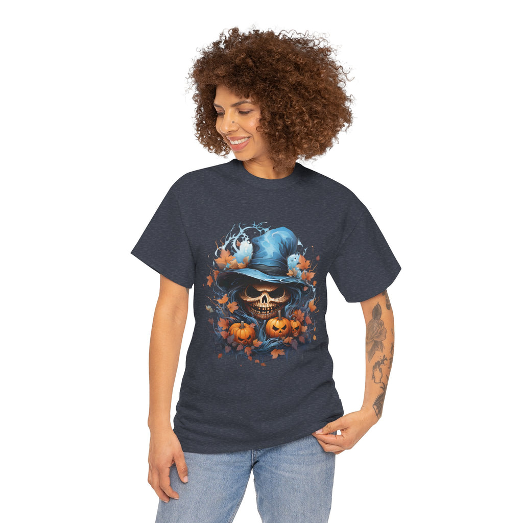 Skull Witch Unhappy Halloween Tee - Halloween Shirt, Spooky Tee, Pumpkin Shirt, Fall Apparel, Costume Top