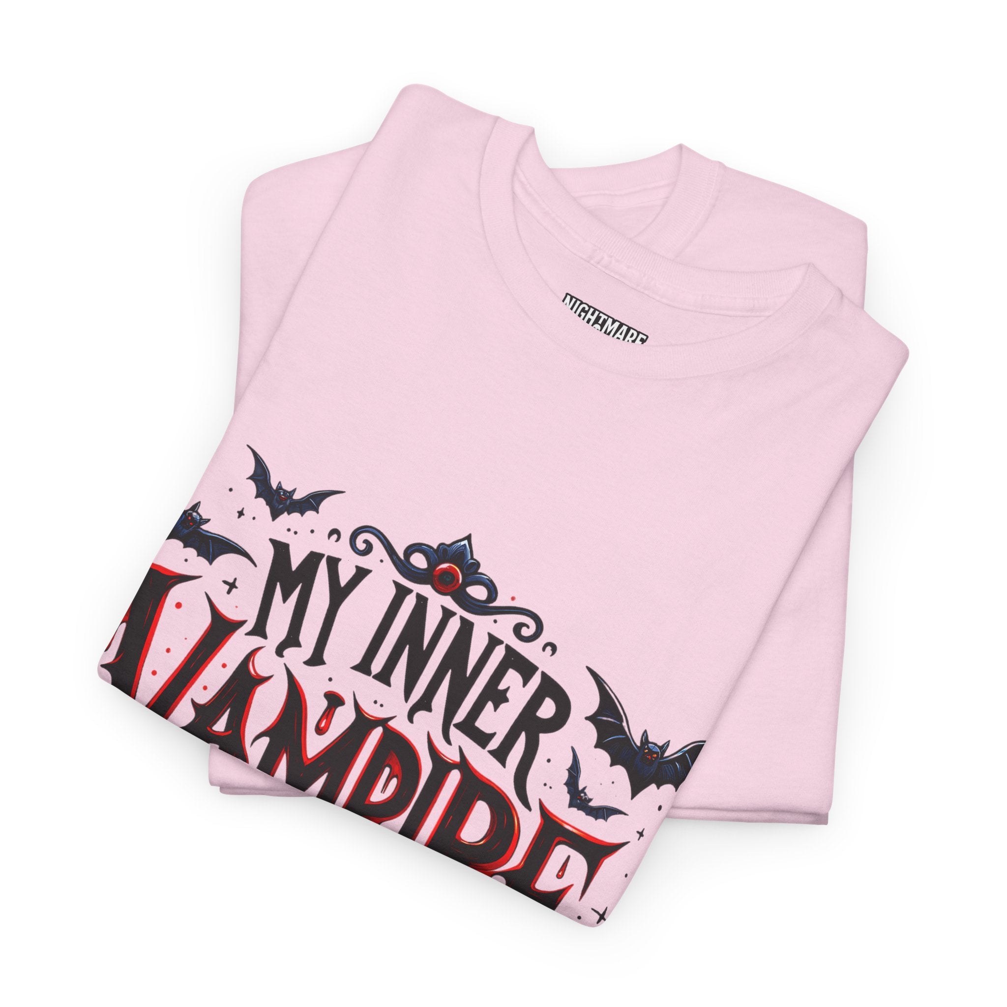 My Inner Vampire Hates Mornings, Tee - Unisex Heavy Cotton Shirt for Halloween, Gifts, Casual Wear, Funny T-Shirt, Vampire Lover Apparel