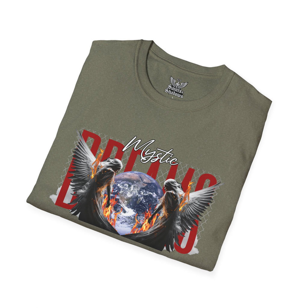 Saints and Shadows - Mystic Wings, Angelic Artwork Unisex Softstyle T-Shirt, Casual Wear