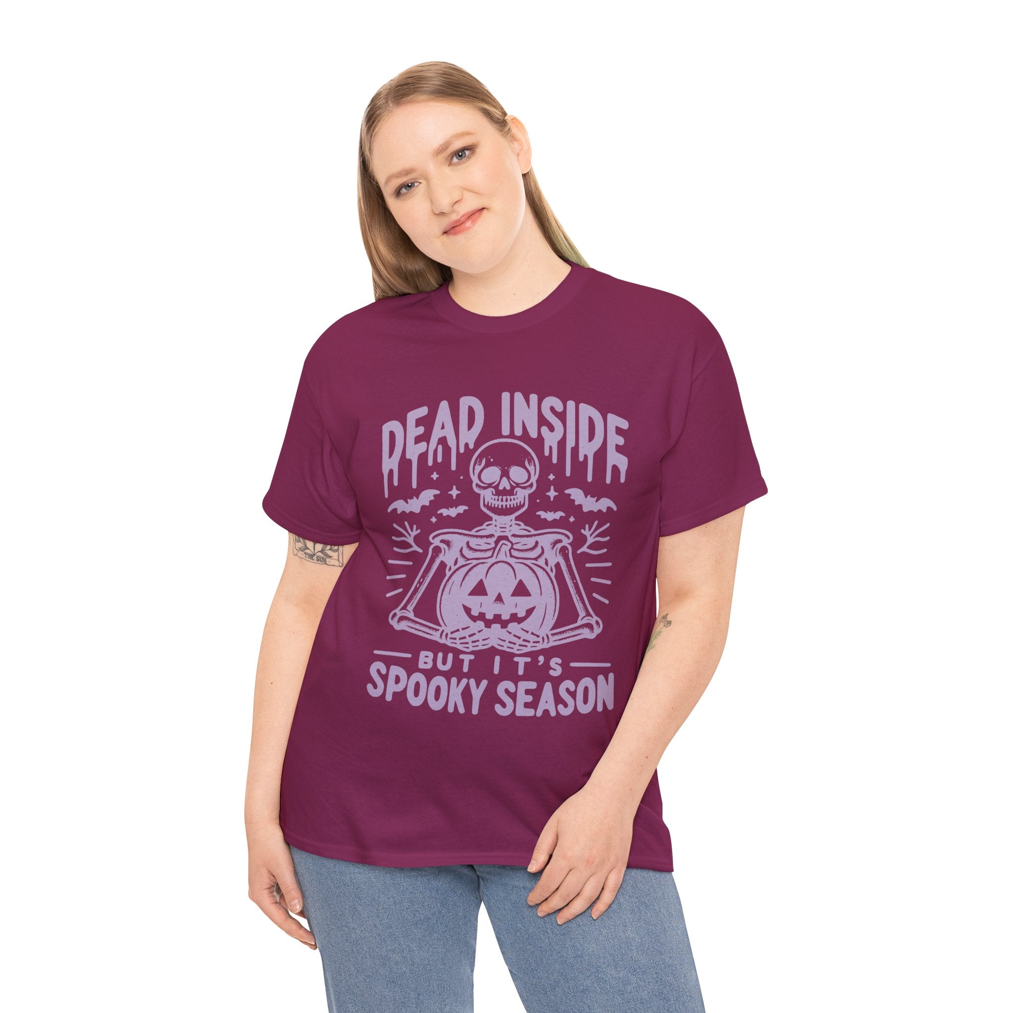 Spooky Season Dead Inside Unisex Tee, Halloween Shirt, Graphic Tee, Fall Apparel, Ghostly Vibes, Comfy Everyday Wear