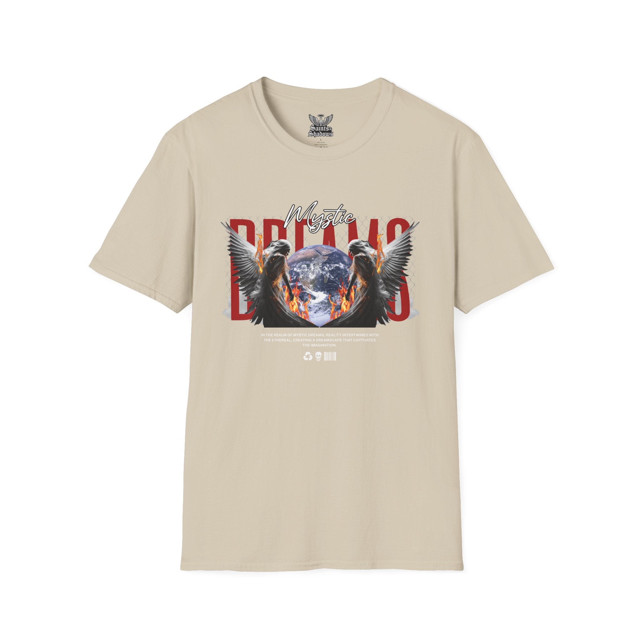 Saints and Shadows - Mystic Wings, Angelic Artwork Unisex Softstyle T-Shirt, Casual Wear