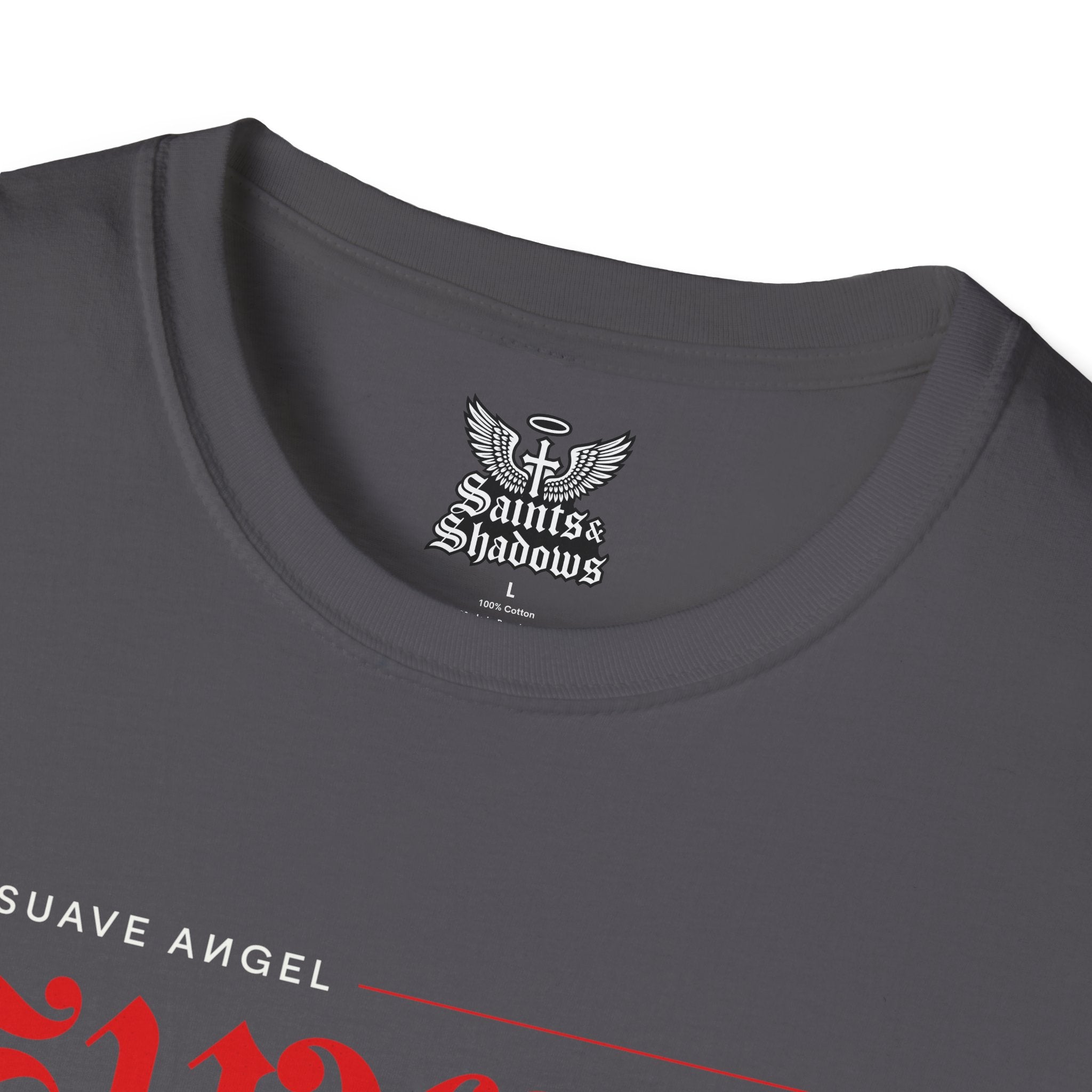 Saints and Shadows - The Suave Angel, Angelic Artwork Unisex Softstyle T-Shirt, Casual Wear
