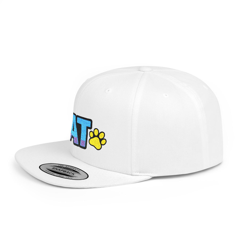 DJ Kat Paws Flat Bill Snapback Hat, Paw Print Cap for Music Lovers and Trendsetters