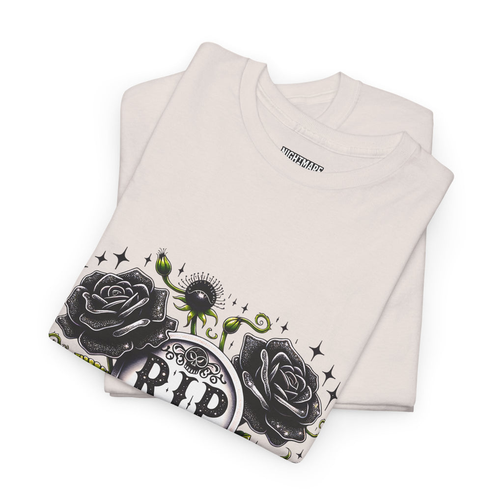 RIP to My 40s Tee, Heavy, Unisex Graphic Shirt, Birthday Gift, Casual Wear, Vintage Style, Floral Design T-shirt
