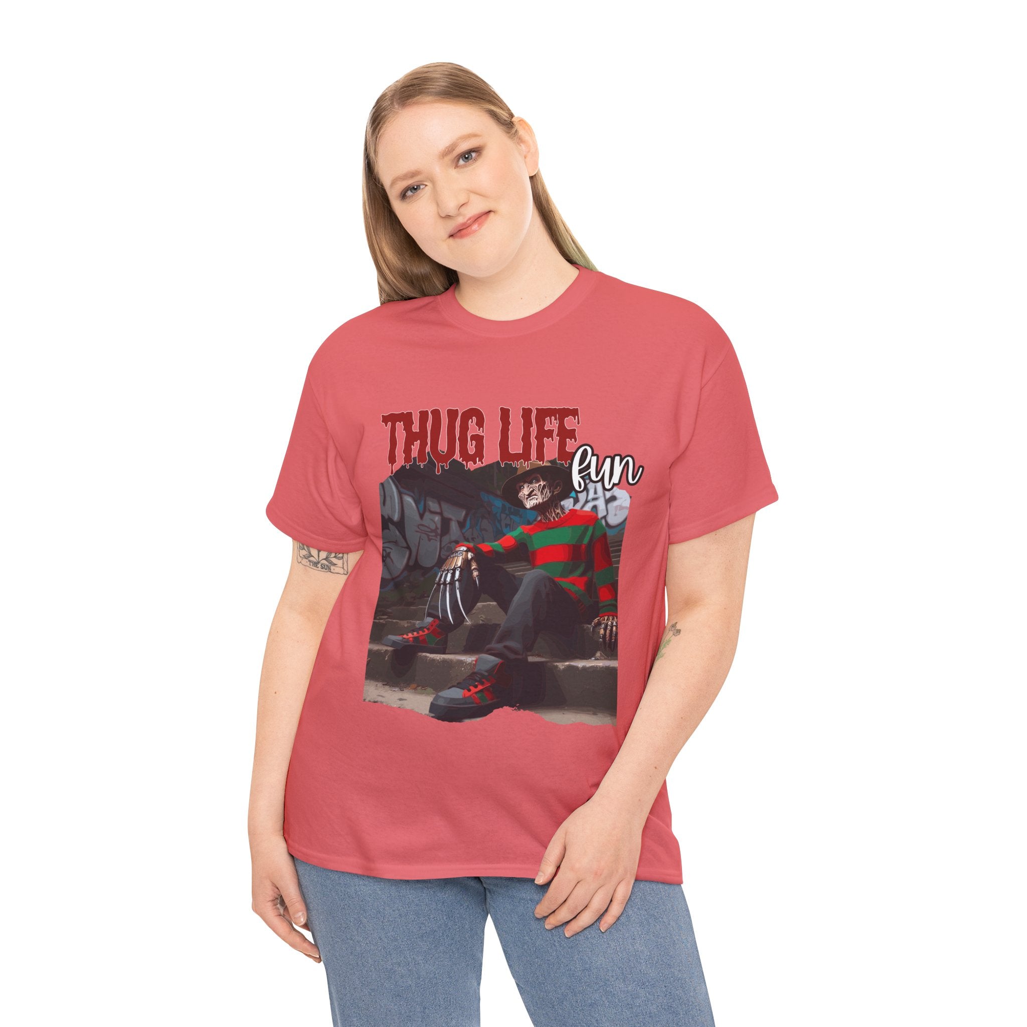 Freddie Kruger, Thug Life Tee - Horror Graphic Tee, Unisex Cotton Shirt, Halloween Costume, Horror Movie Gift