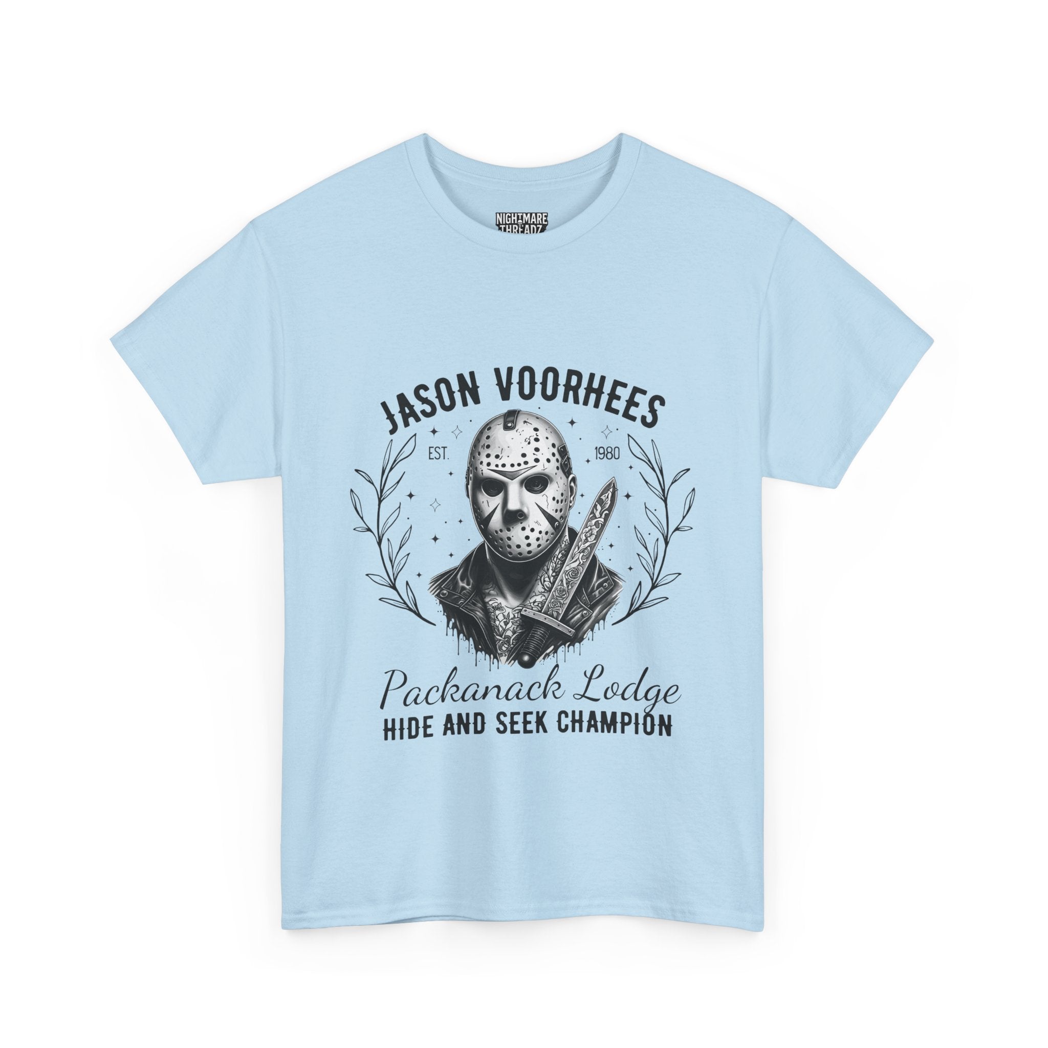 Jason Voorhees 'Hide and Seek Champion'  - Horror Graphic Tee, Unisex Cotton Shirt, Halloween Costume, Horror Movie Gift, Spooky T-Shirt, Horror Fan Apparel