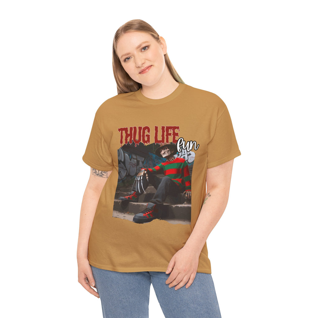 Freddie Kruger, Thug Life Tee - Horror Graphic Tee, Unisex Cotton Shirt, Halloween Costume, Horror Movie Gift