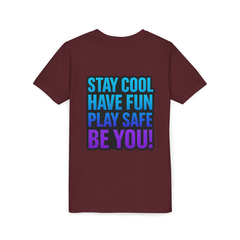 DJ KAT PAWS Paw-sitively Shredding, Skateboarding Youth Tee | Fun Summer Shirt, Motivational Kids T-Shirt, Birthday Gift for Boys & Girls