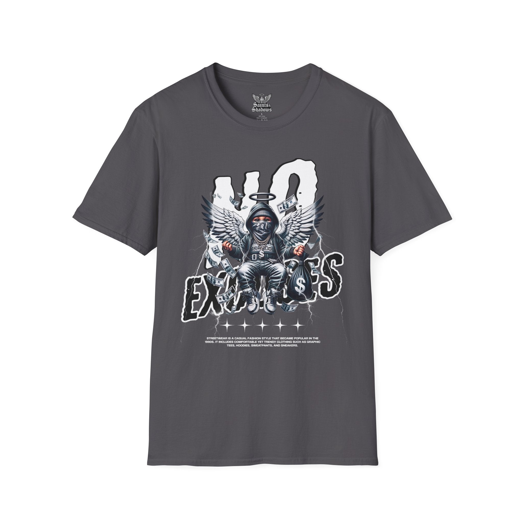 Saints and Shadows - No Exodus, Angelic Artwork Unisex Softstyle T-Shirt, Casual Wear