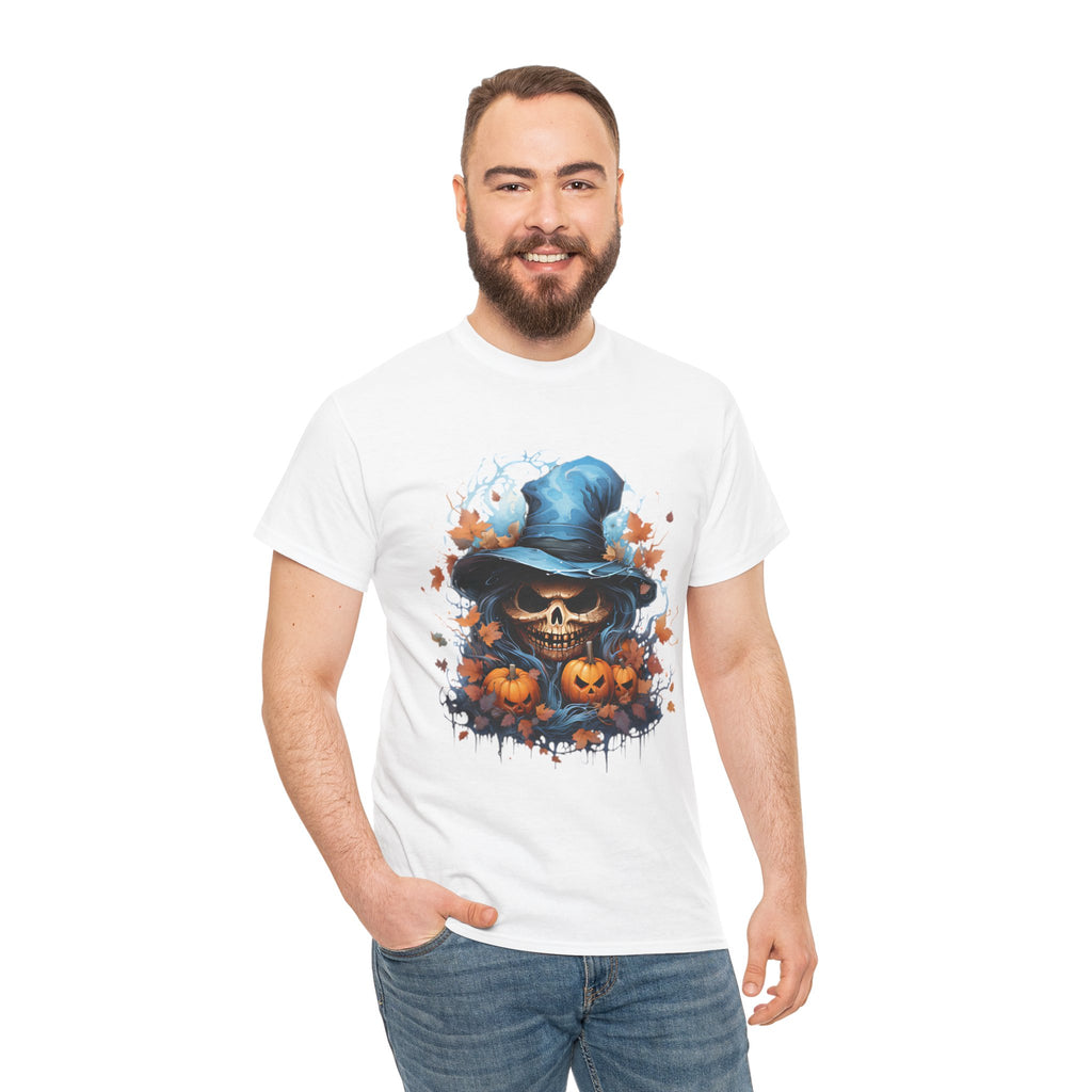 Skull Witch Unhappy Halloween Tee - Halloween Shirt, Spooky Tee, Pumpkin Shirt, Fall Apparel, Costume Top