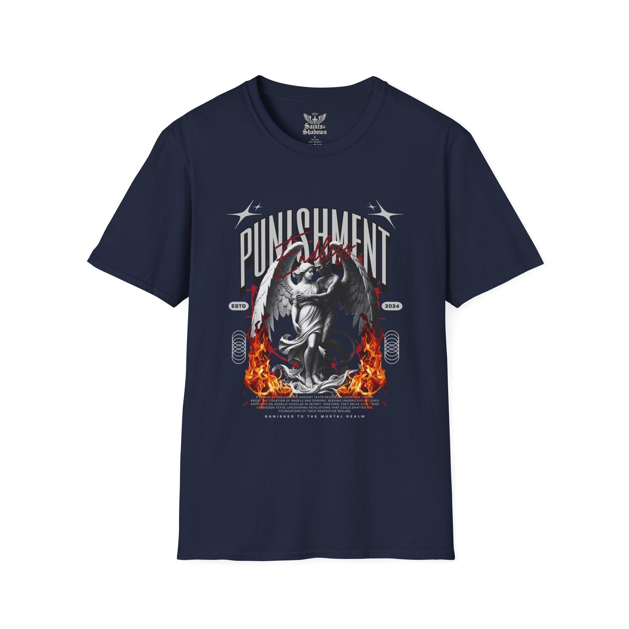 Saints and Shadows - Punishment, Angelic Artwork Unisex Softstyle T-Shirt, Casual Wear