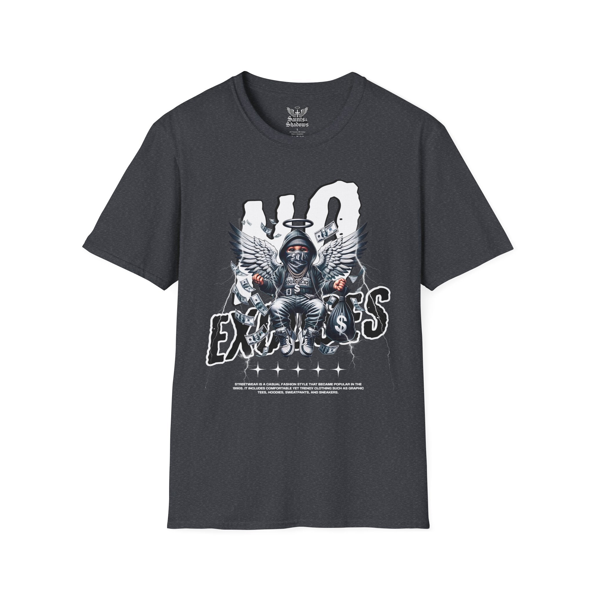Saints and Shadows - No Exodus, Angelic Artwork Unisex Softstyle T-Shirt, Casual Wear