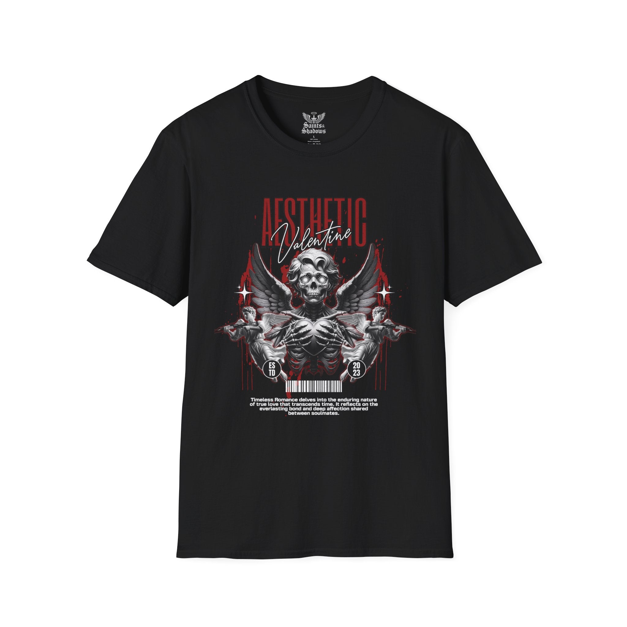 Saints and Shadows - Aesthetic Valentine, Angelic Artwork Unisex Softstyle T-Shirt, Casual Wear