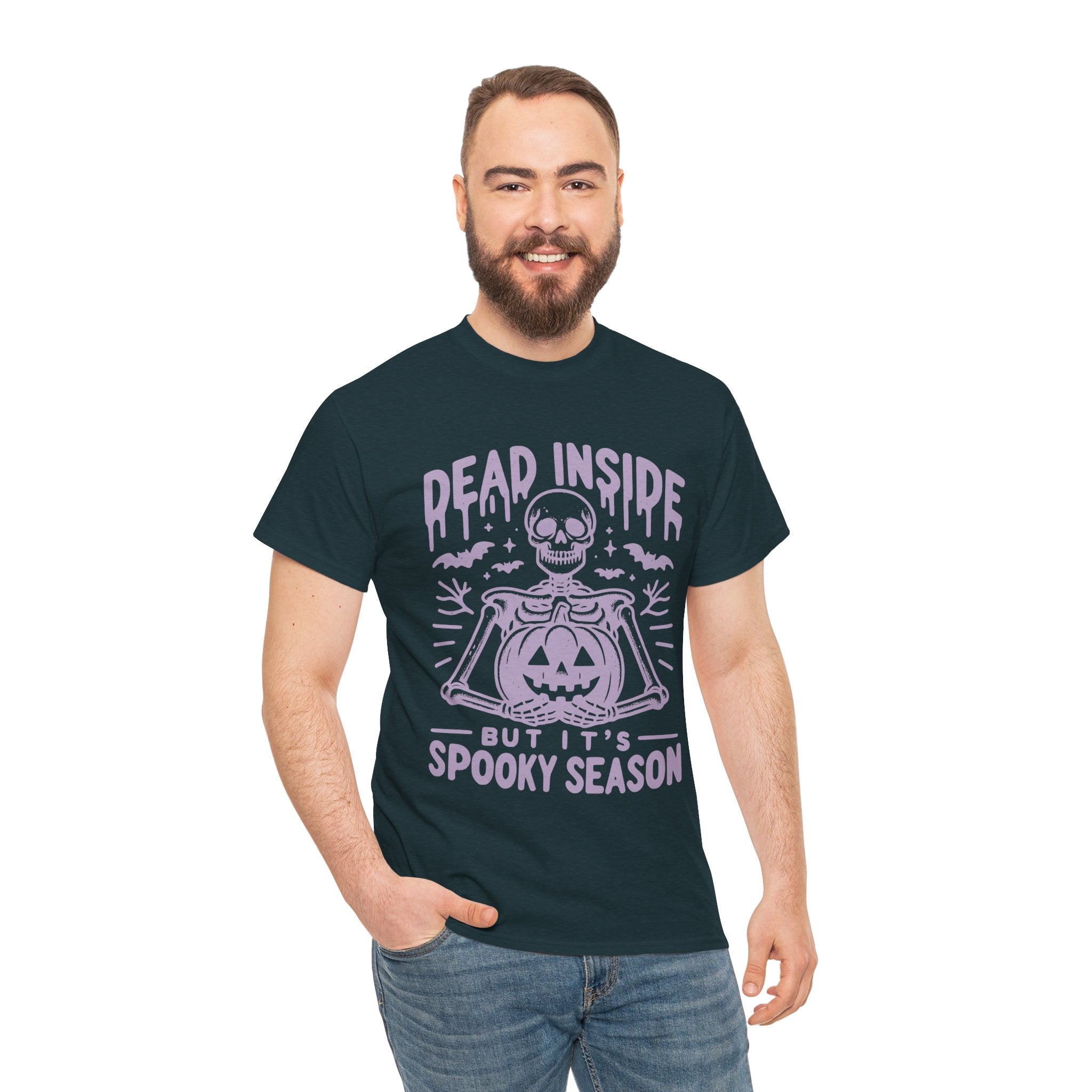 Spooky Season Dead Inside Unisex Tee, Halloween Shirt, Graphic Tee, Fall Apparel, Ghostly Vibes, Comfy Everyday Wear