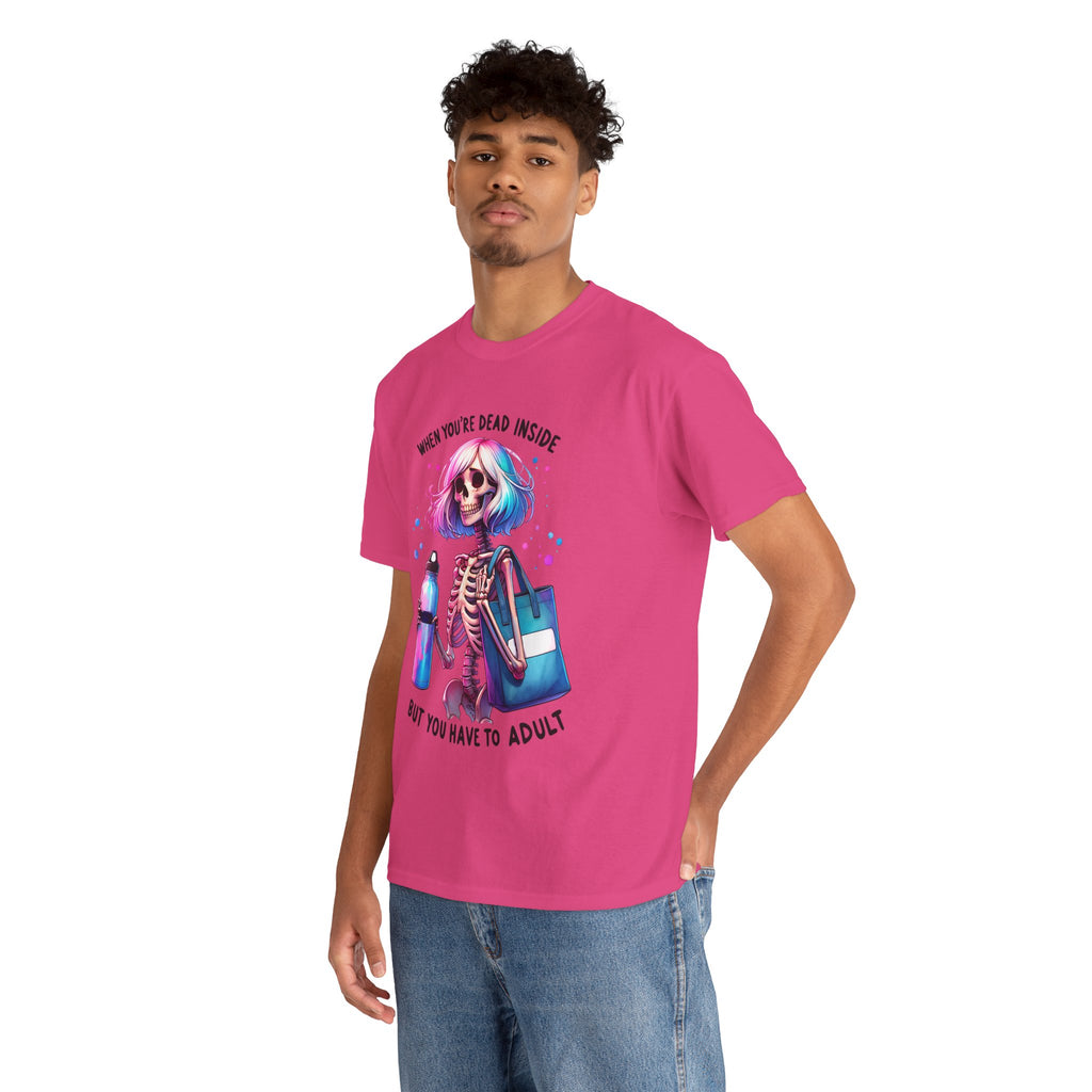 When you're dead onside, Whimsical Skeleton Tee, Funny Graphic Shirt, Perfect for Halloween, Unique Gift Idea, Casual Wear, Everyday Humor