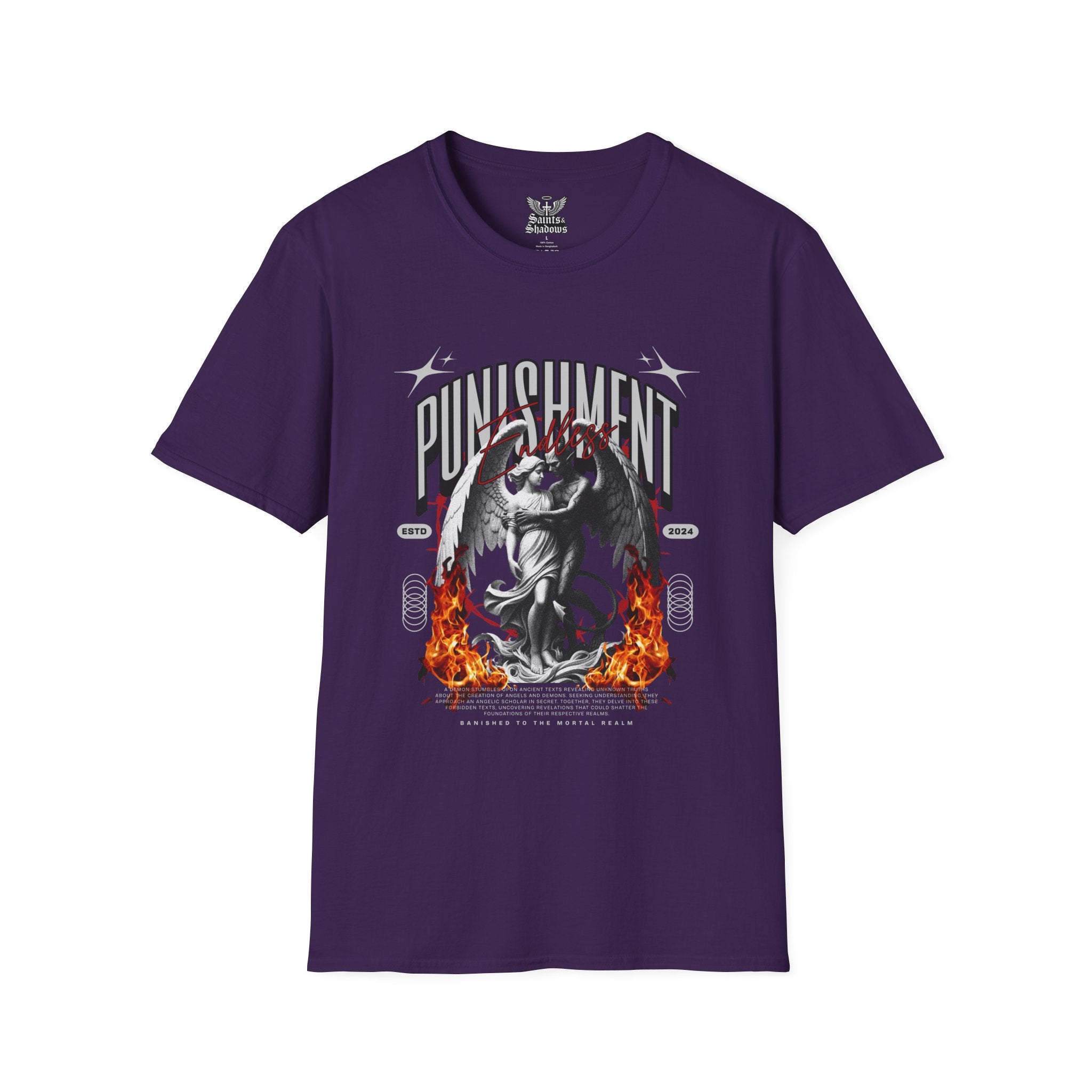 Saints and Shadows - Punishment, Angelic Artwork Unisex Softstyle T-Shirt, Casual Wear