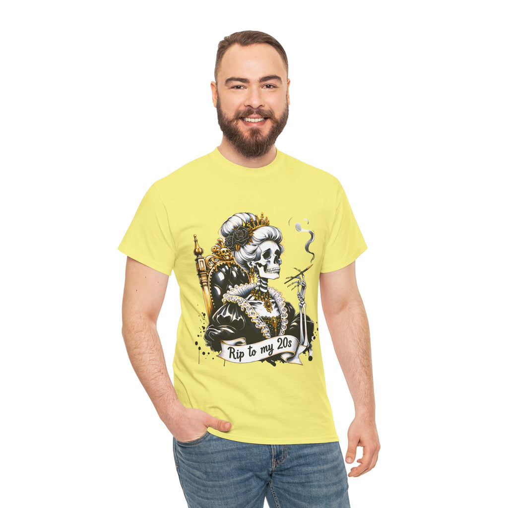 Rip to my 20s Tee, Heavy, Unisex Graphic Shirt, Birthday Gift, Casual Wear, Vintage Style, Floral Design T-shirt