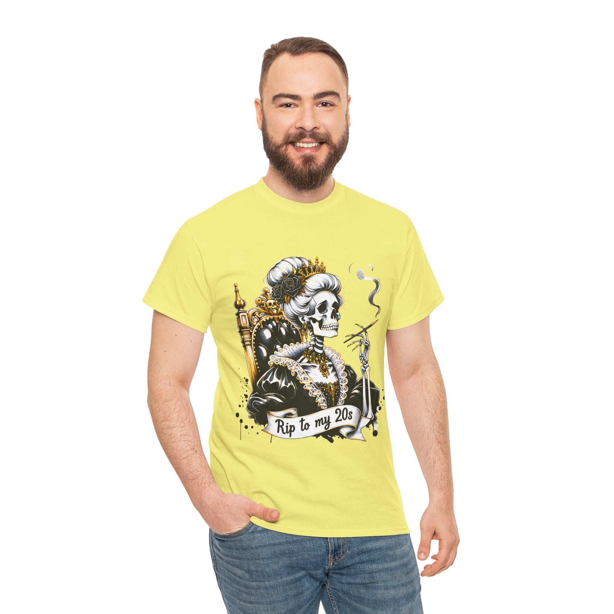 Rip to my 20s Tee, Heavy, Unisex Graphic Shirt, Birthday Gift, Casual Wear, Vintage Style, Floral Design T-shirt