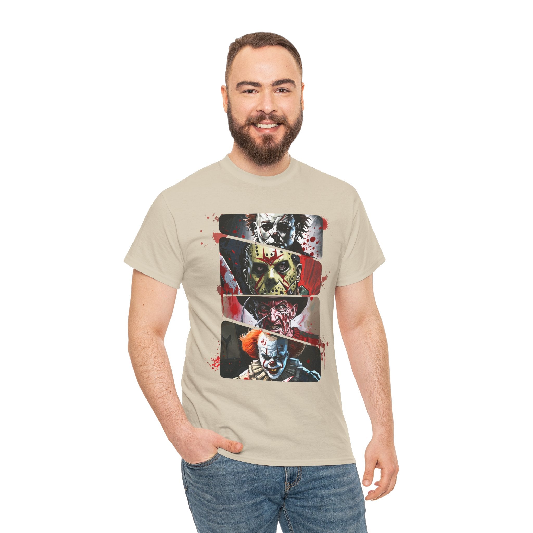 Horror Legends Horror Graphic Tee, Unisex Cotton Shirt, Halloween Costume, Horror Movie Gift, Spooky T-Shirt, Horror Fan Apparel