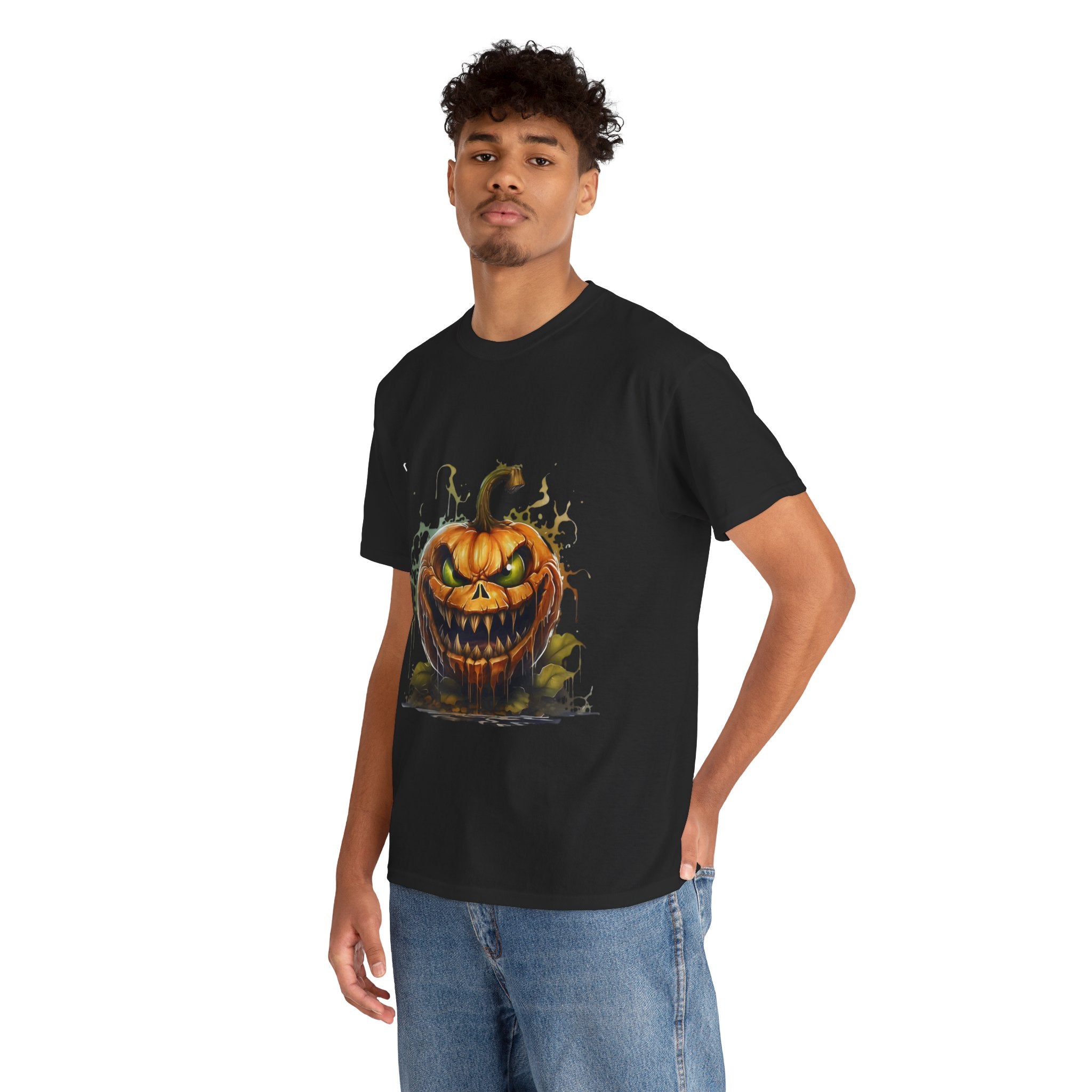 Spooky Pumpkin, Horror Graphic Tee, Unisex Cotton Shirt, Halloween Costume, Horror Movie Gift, Spooky T-Shirt, Horror Fan Apparel