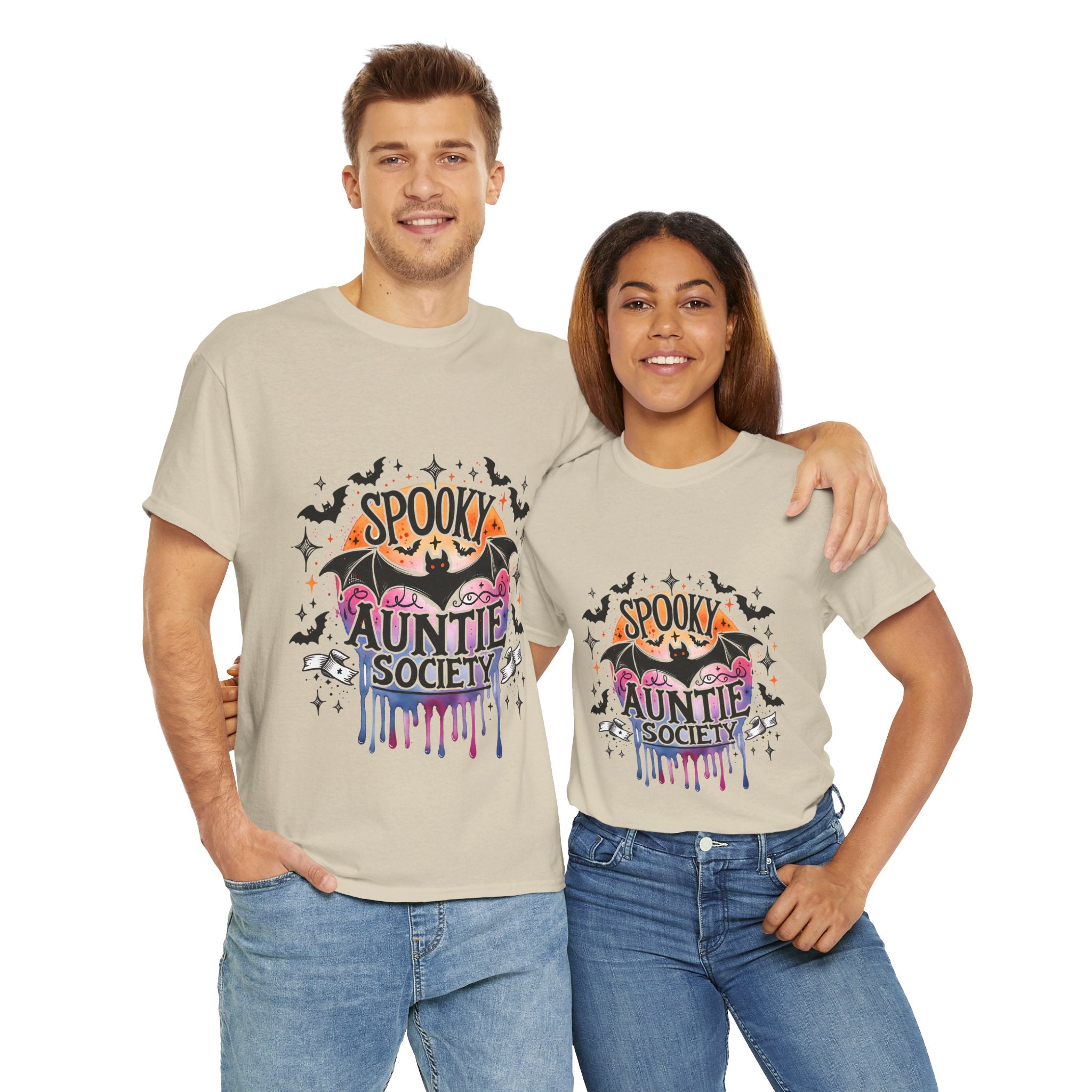Spooky Auntie Society Tee, Ghost Lovers T-Shirt, Halloween Costume Shirt, Unisex Graphic Tee, Fun Family Gathering Apparel
