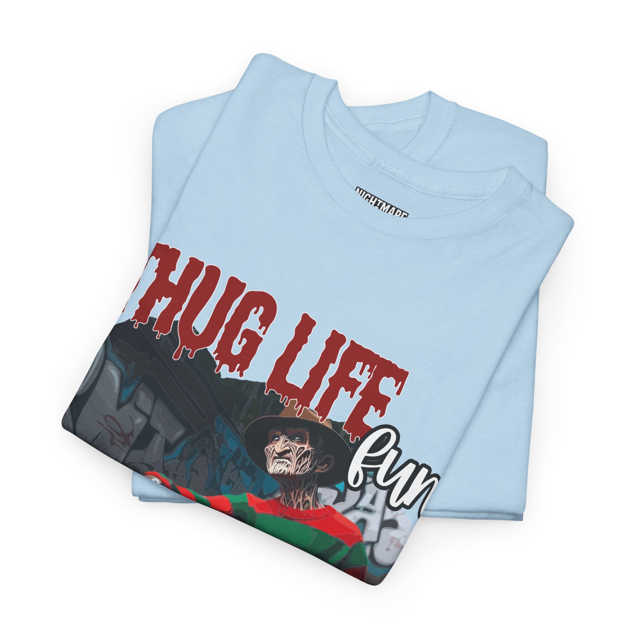 Freddie Kruger, Thug Life Tee - Horror Graphic Tee, Unisex Cotton Shirt, Halloween Costume, Horror Movie Gift